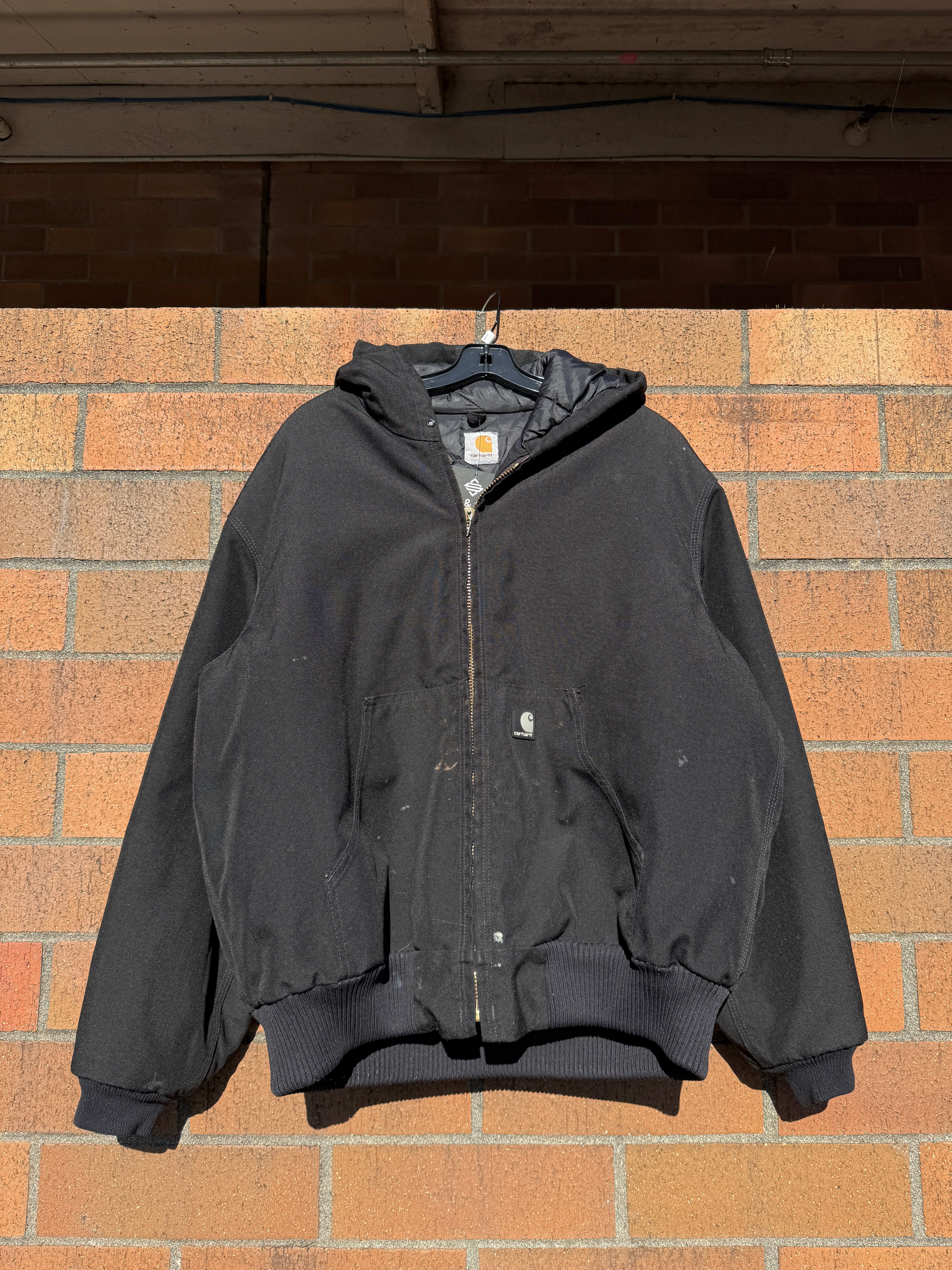 2010s Carhartt Black Hooded Active Jacket Sz L