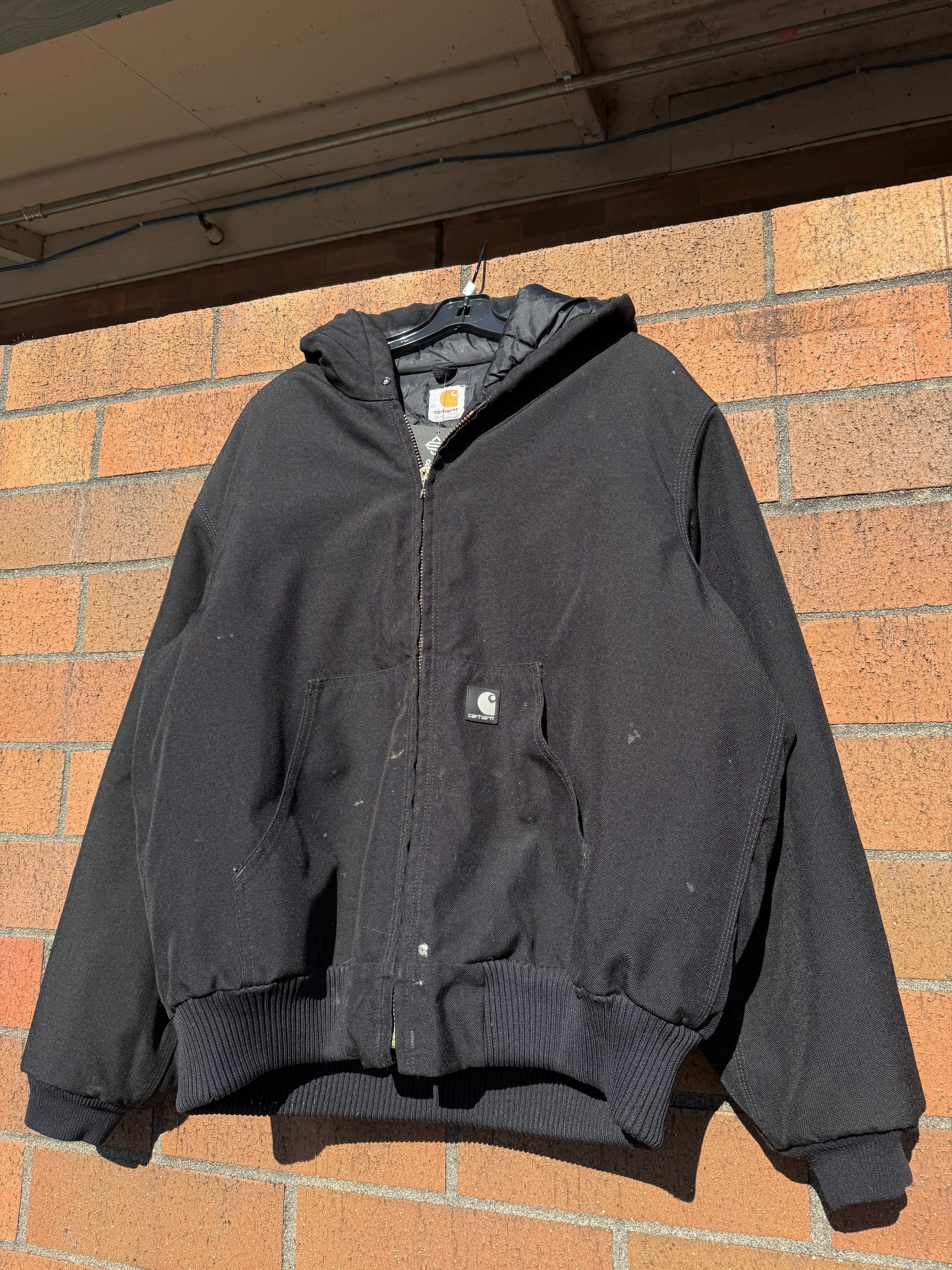 2010s Carhartt Black Hooded Active Jacket Sz L