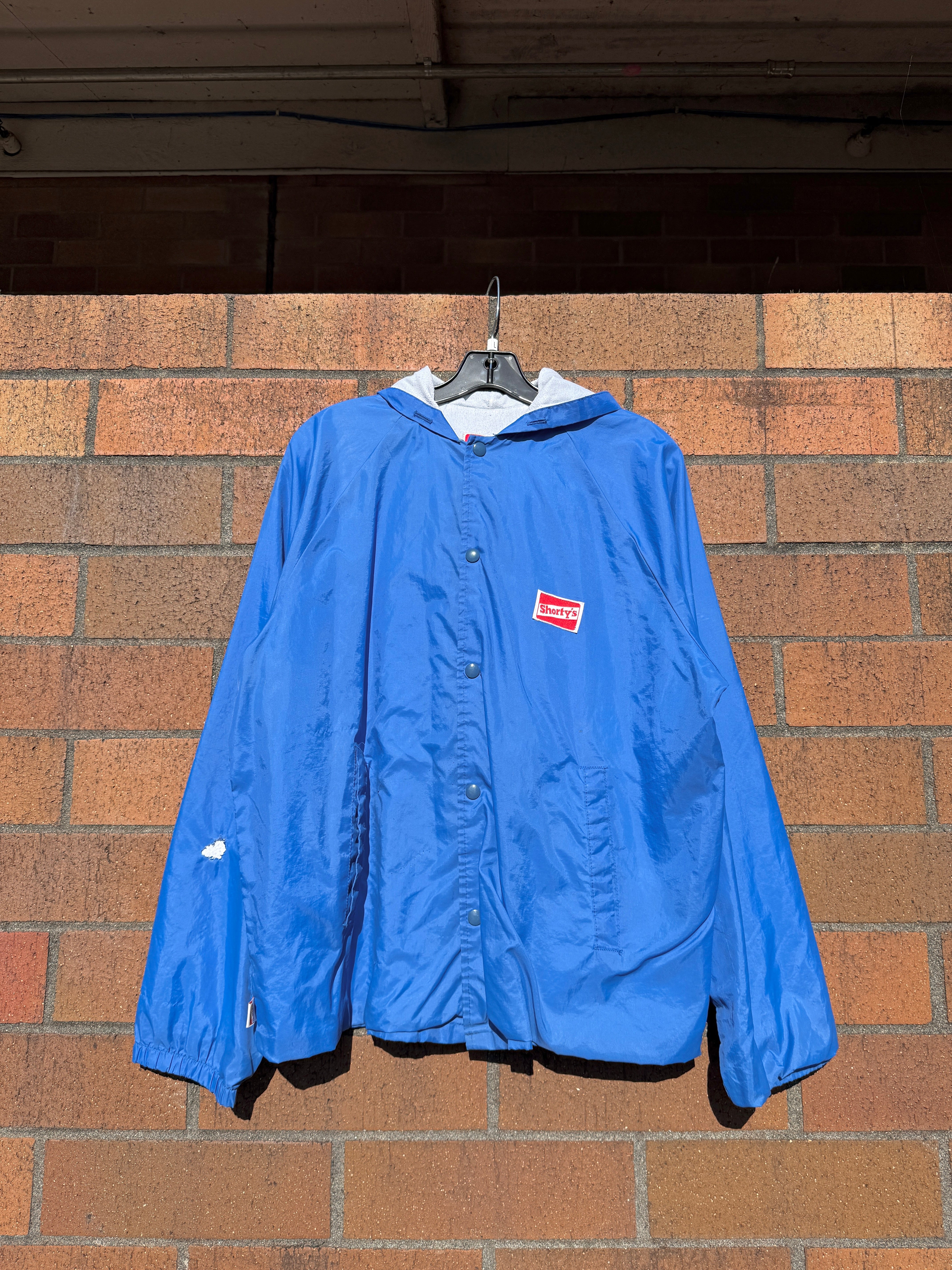 90s Shortys Skateboards Blue Coaches Jacket Sz L