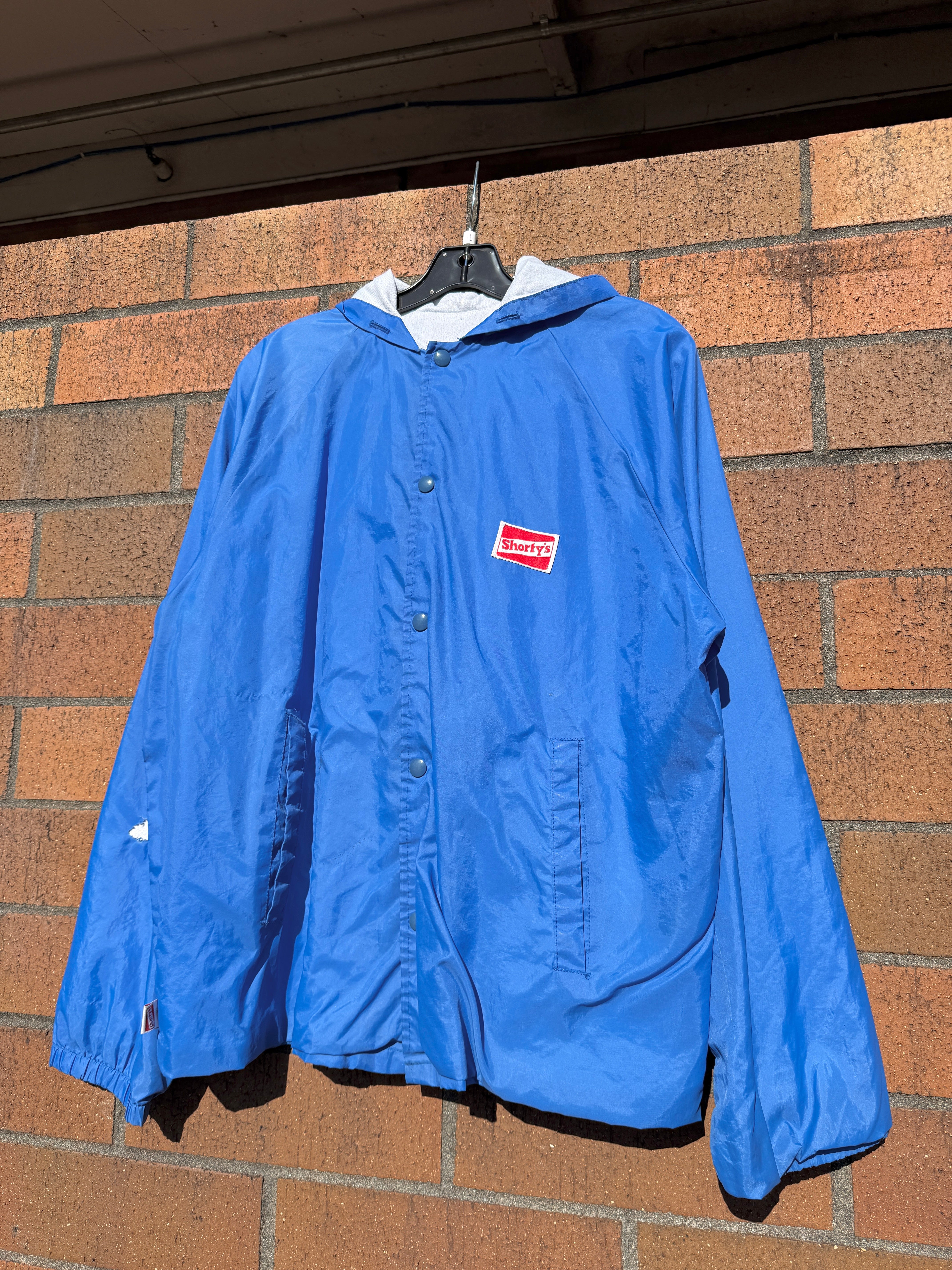 90s Shortys Skateboards Blue Coaches Jacket Sz L
