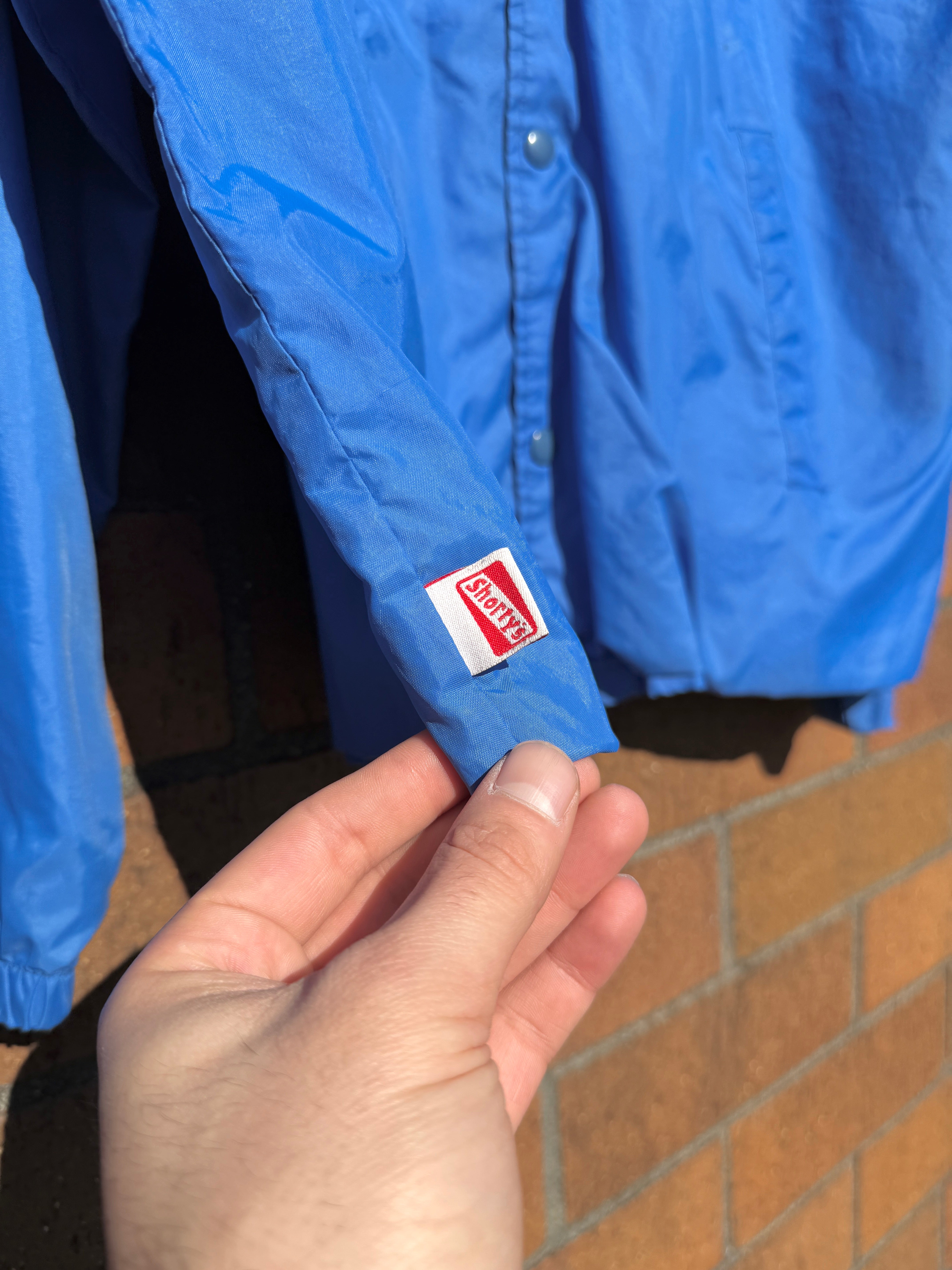 90s Shortys Skateboards Blue Coaches Jacket Sz L