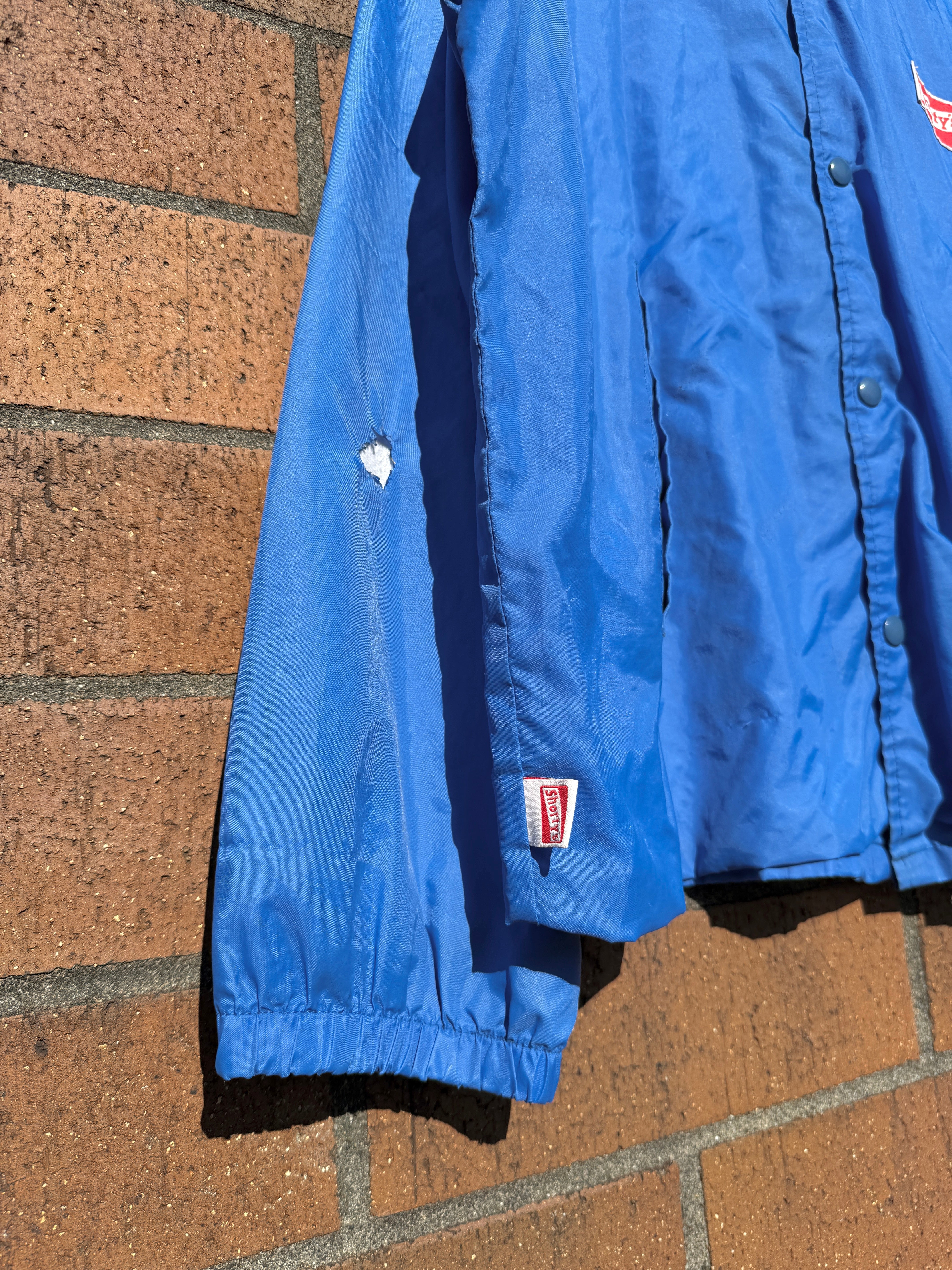 90s Shortys Skateboards Blue Coaches Jacket Sz L