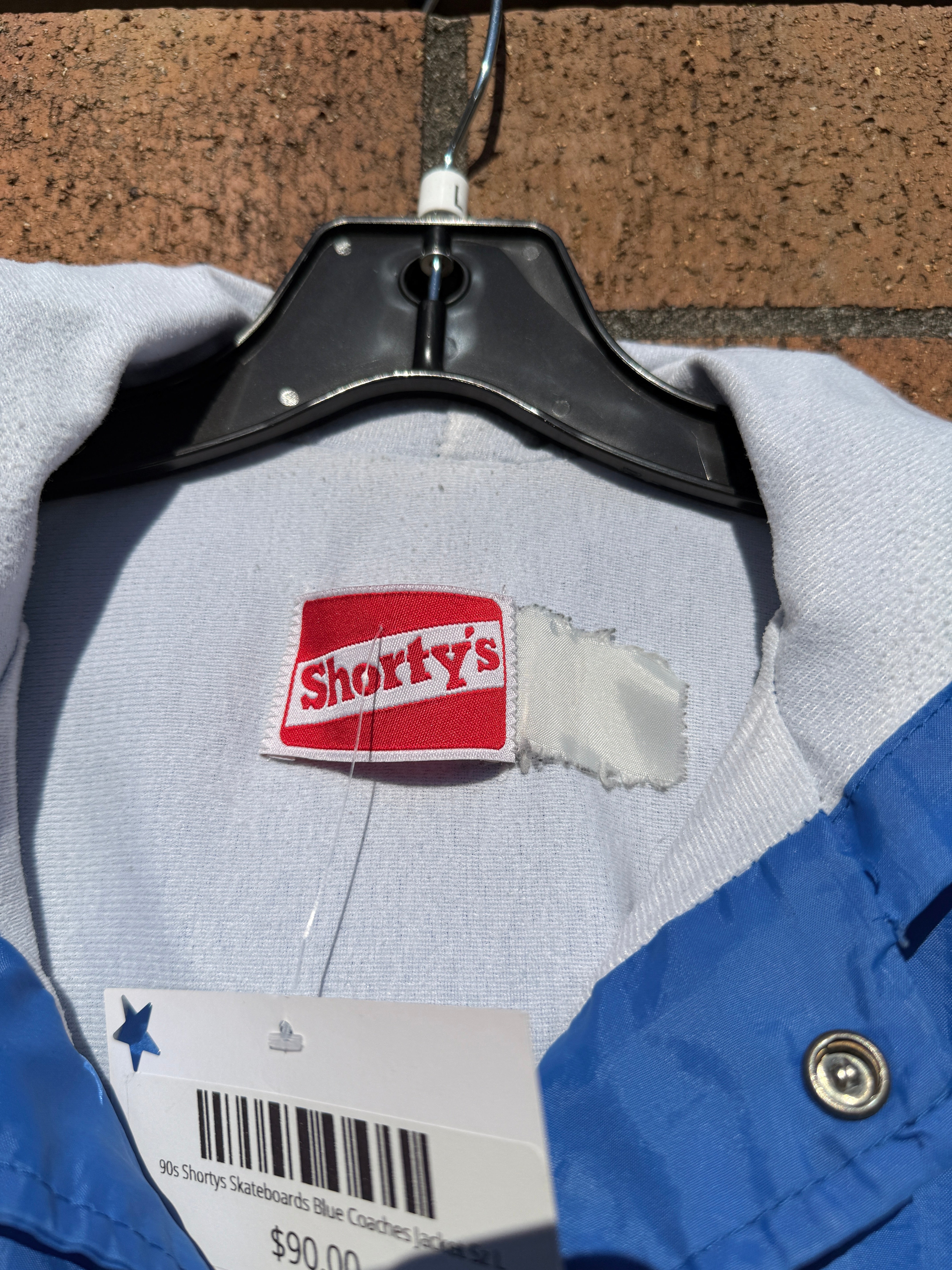 90s Shortys Skateboards Blue Coaches Jacket Sz L