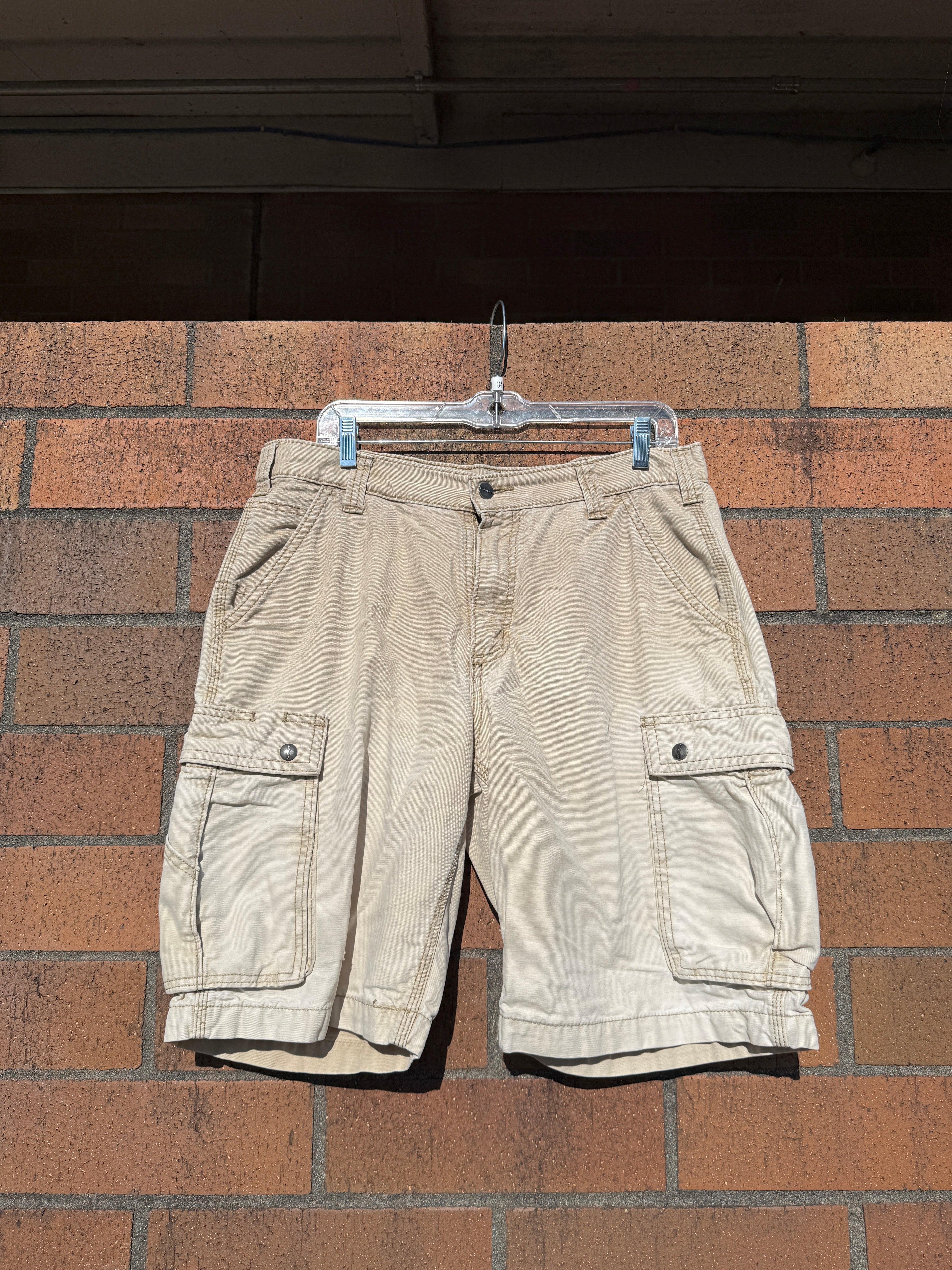 Y2K Carhartt Faded Beige Cargo Shorts Size 34