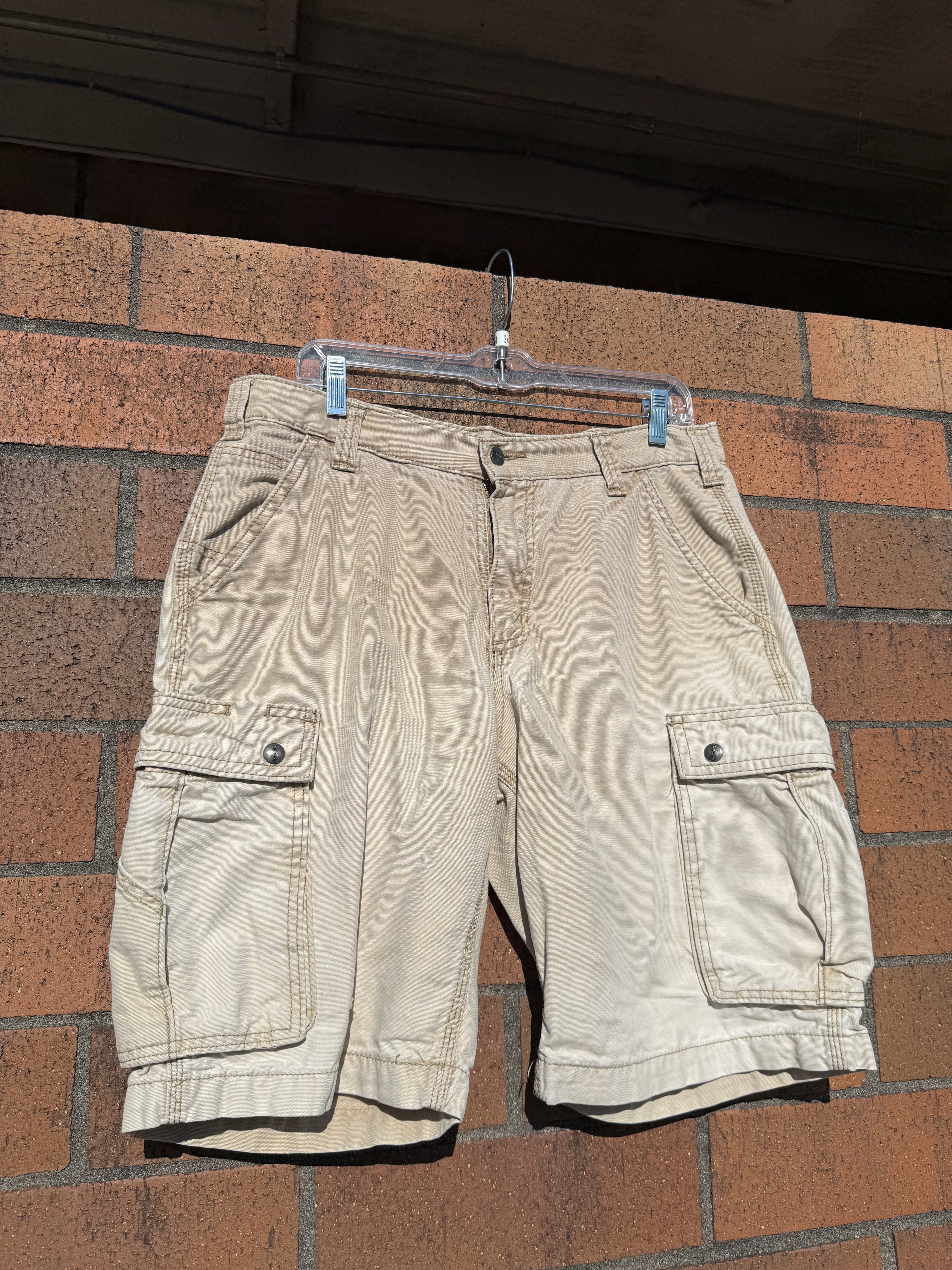 Y2K Carhartt Faded Beige Cargo Shorts Size 34