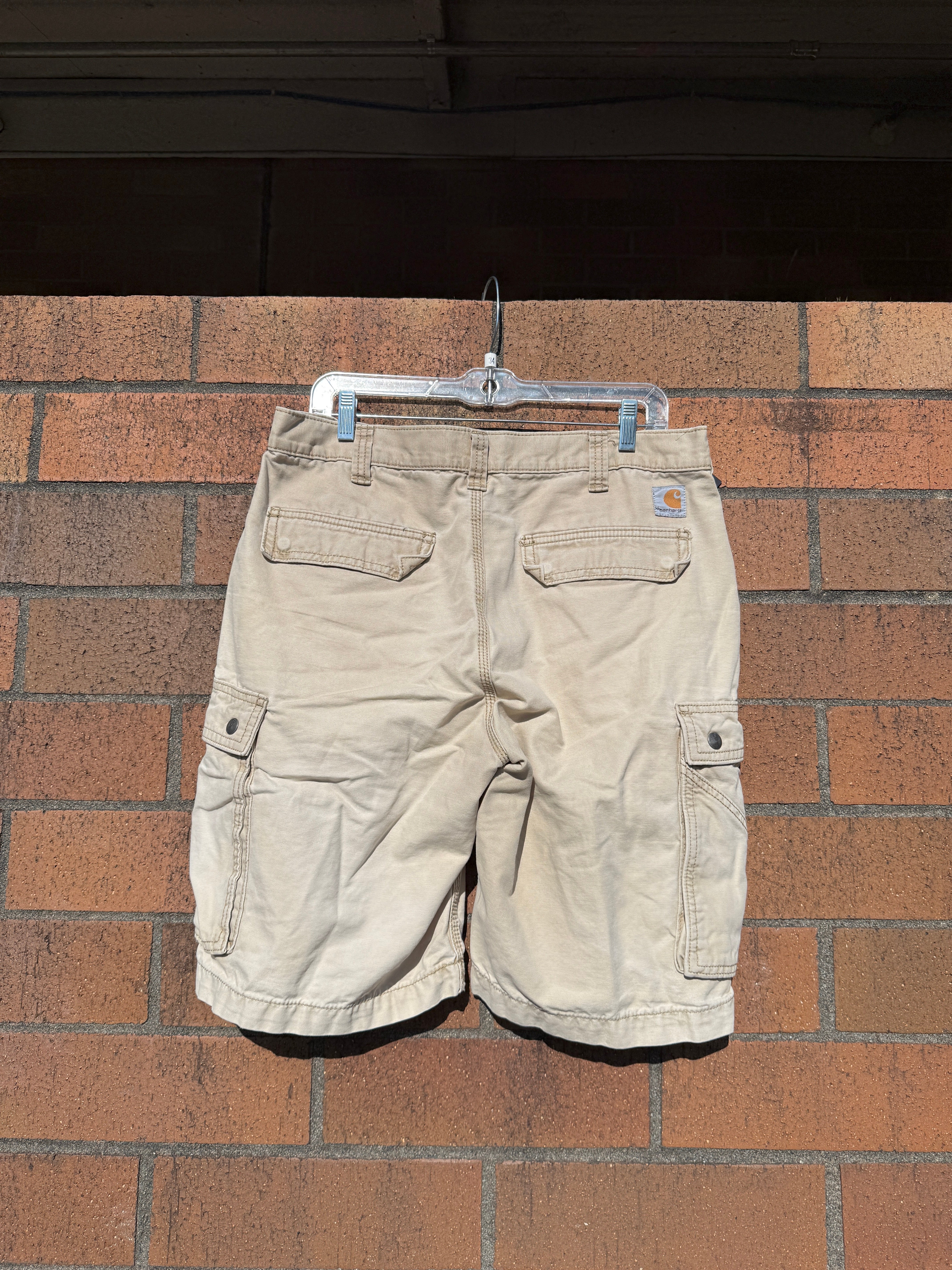 Y2K Carhartt Faded Beige Cargo Shorts Size 34