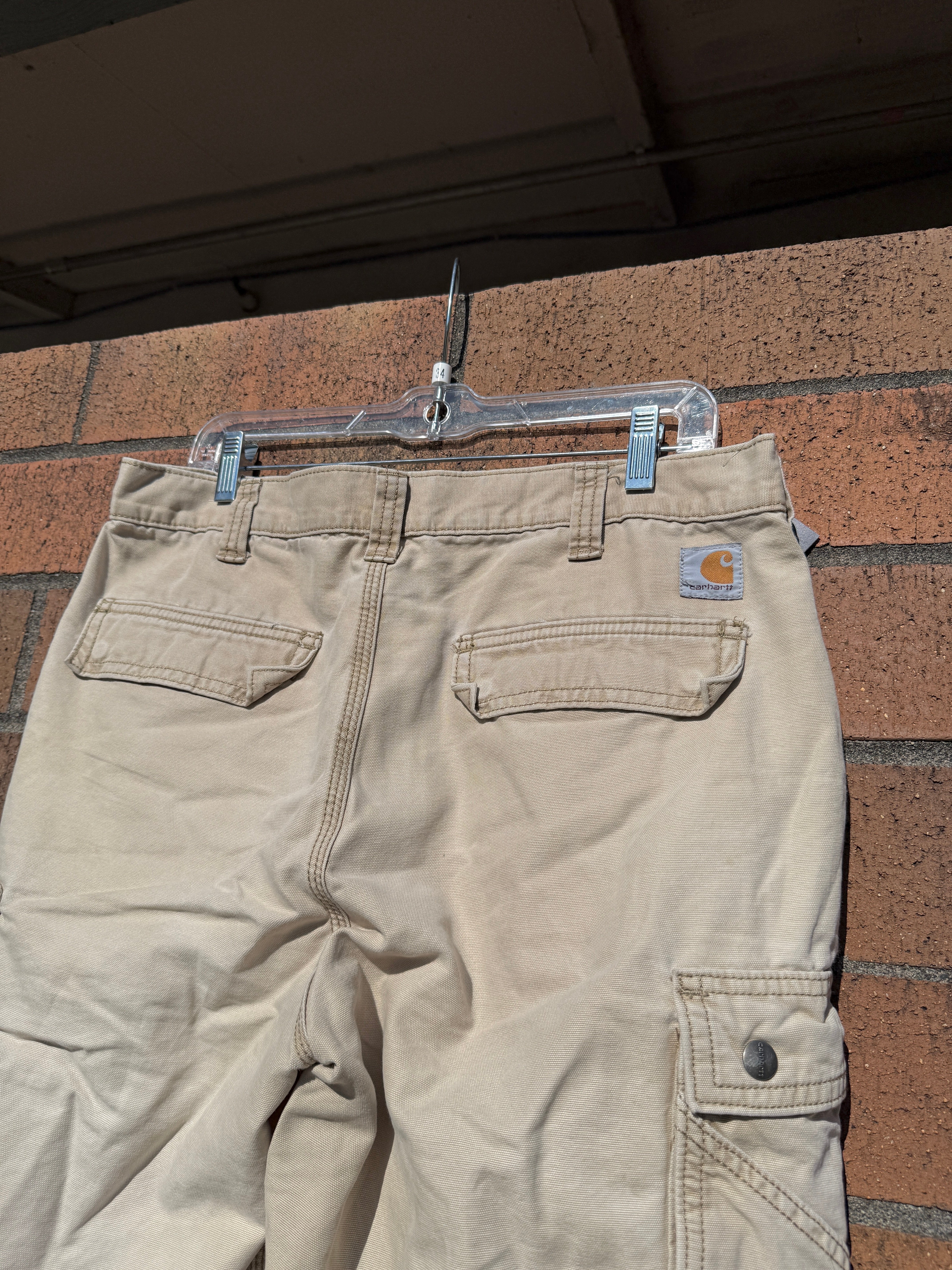 Y2K Carhartt Faded Beige Cargo Shorts Size 34