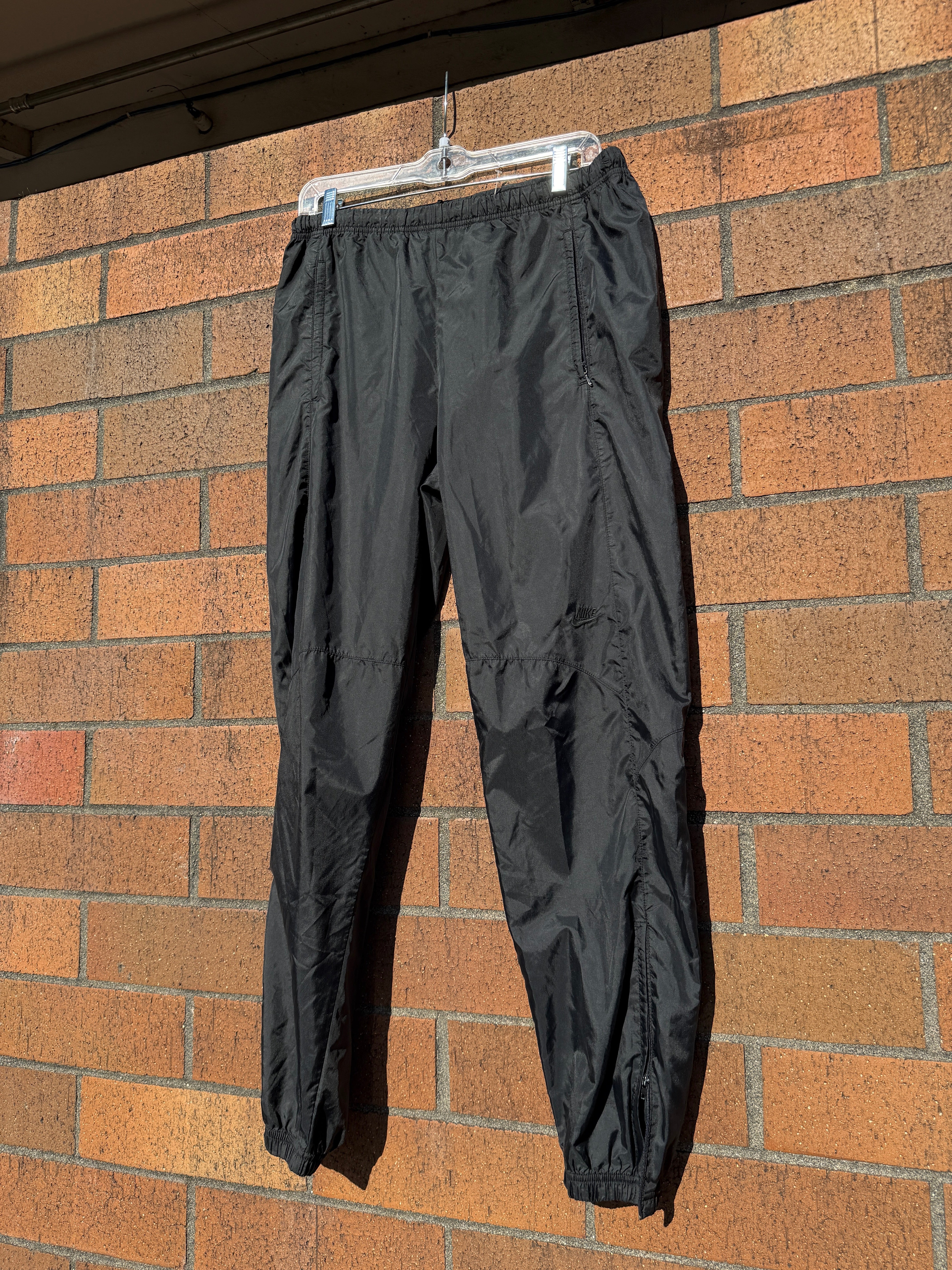 90s Nike Black Tonal Swoosh Track Pants Sz Youth Small