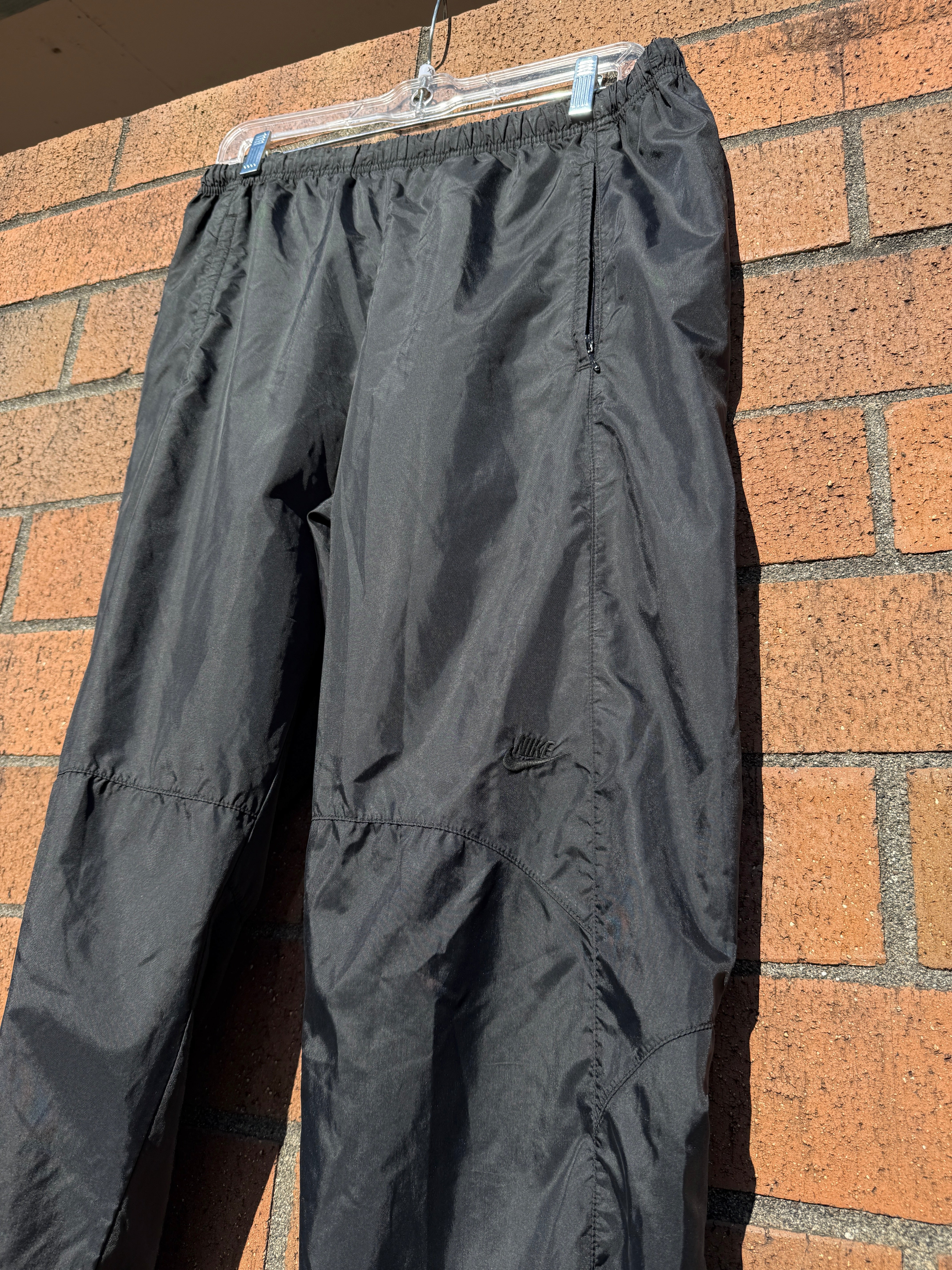 90s Nike Black Tonal Swoosh Track Pants Sz Youth Small