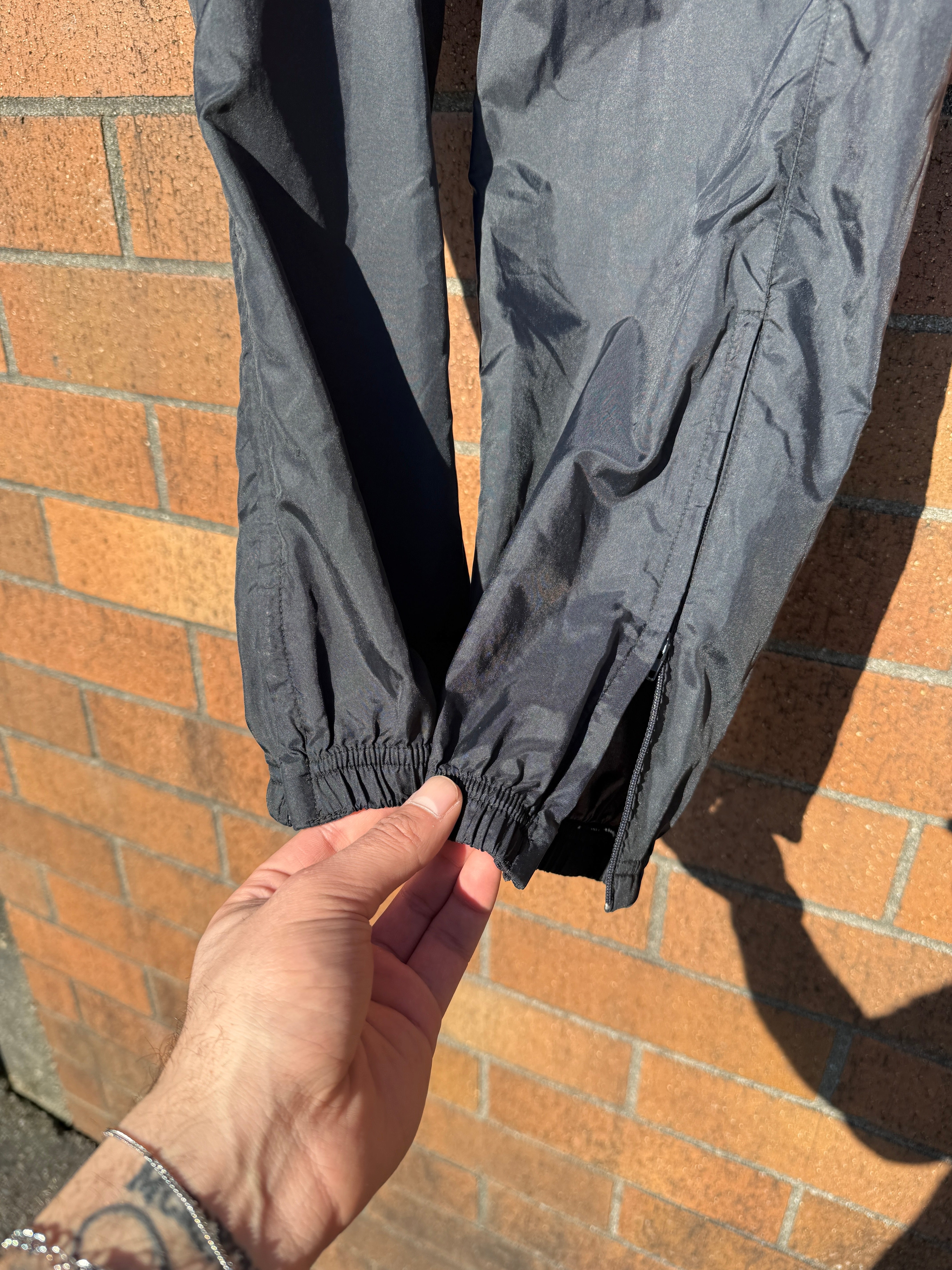 90s Nike Black Tonal Swoosh Track Pants Sz Youth Small
