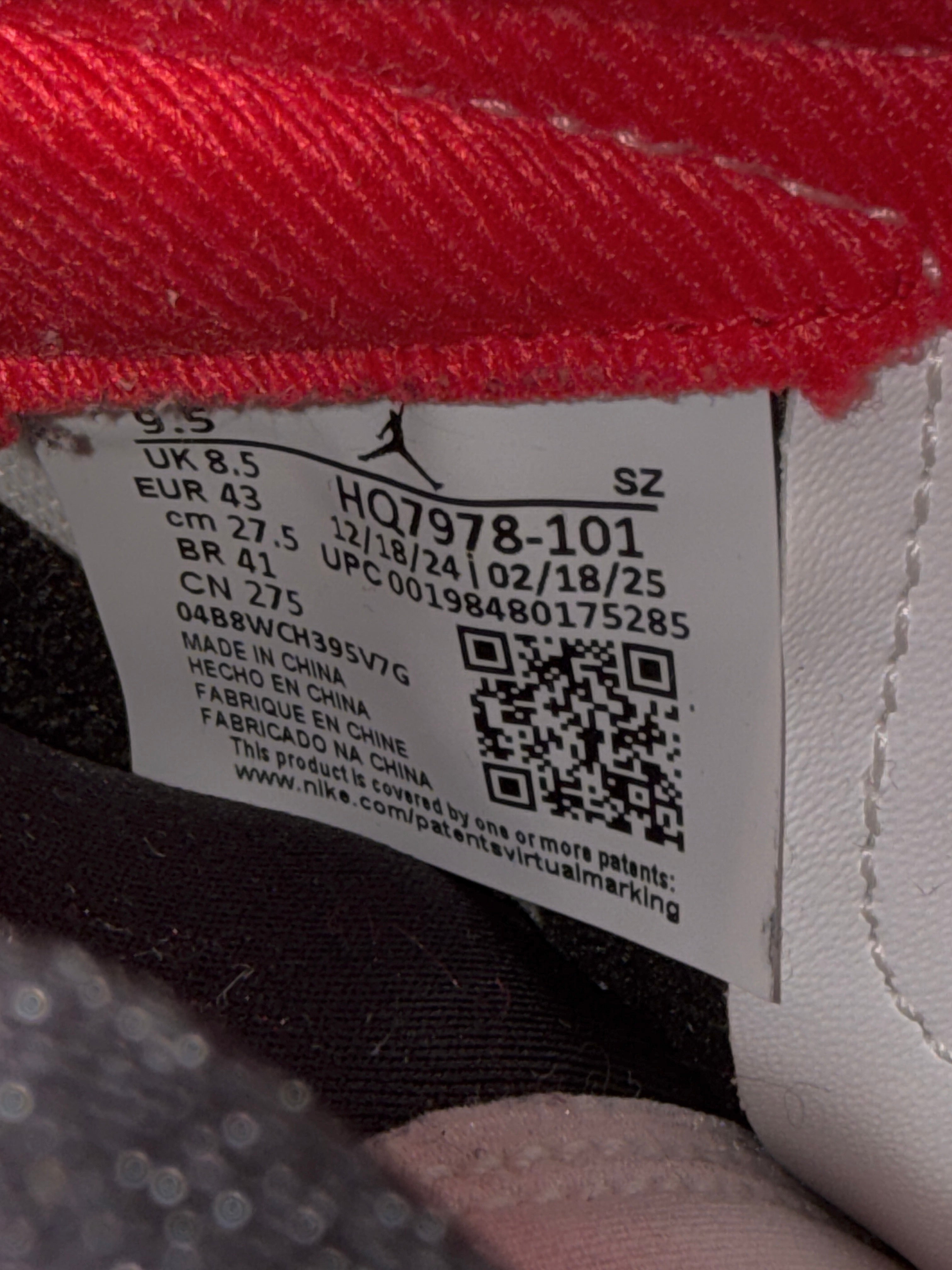Jordan 5 Retro Fire Red Black Tongue (2025) Size 9.5 USED REP BOX