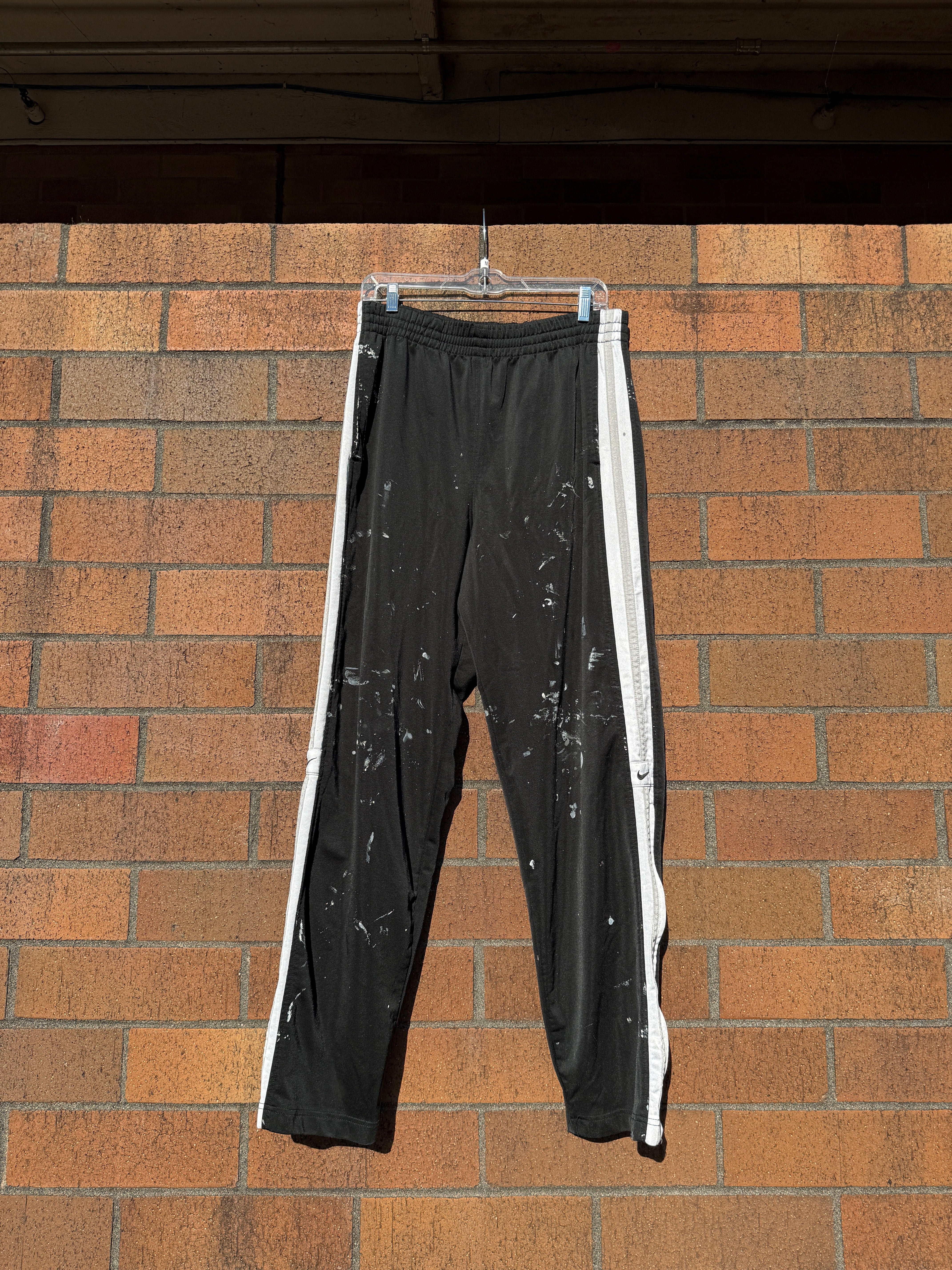 2000 Nike Black Paint Splatter Side Stripe Pants Sz M