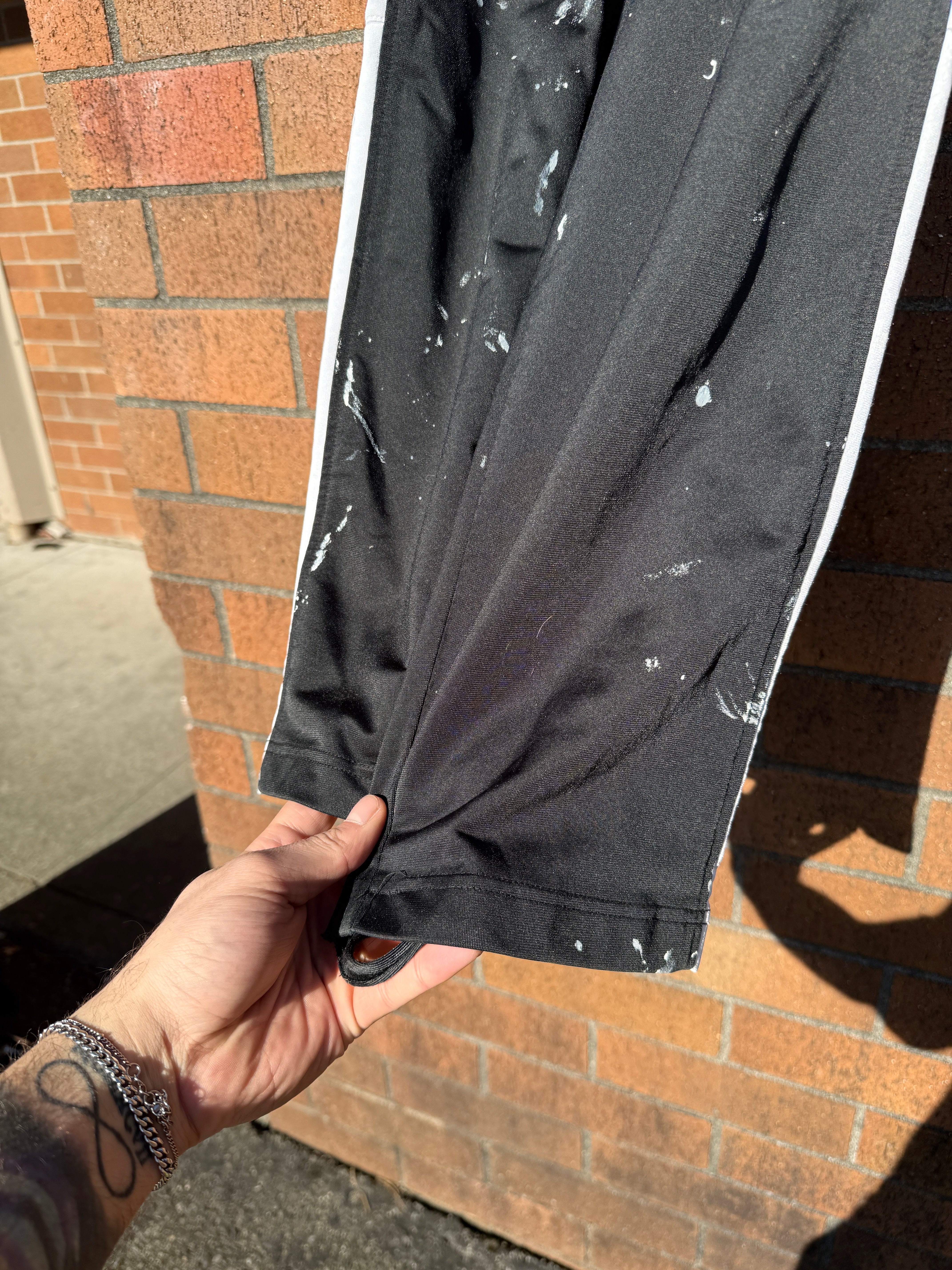 2000 Nike Black Paint Splatter Side Stripe Pants Sz M