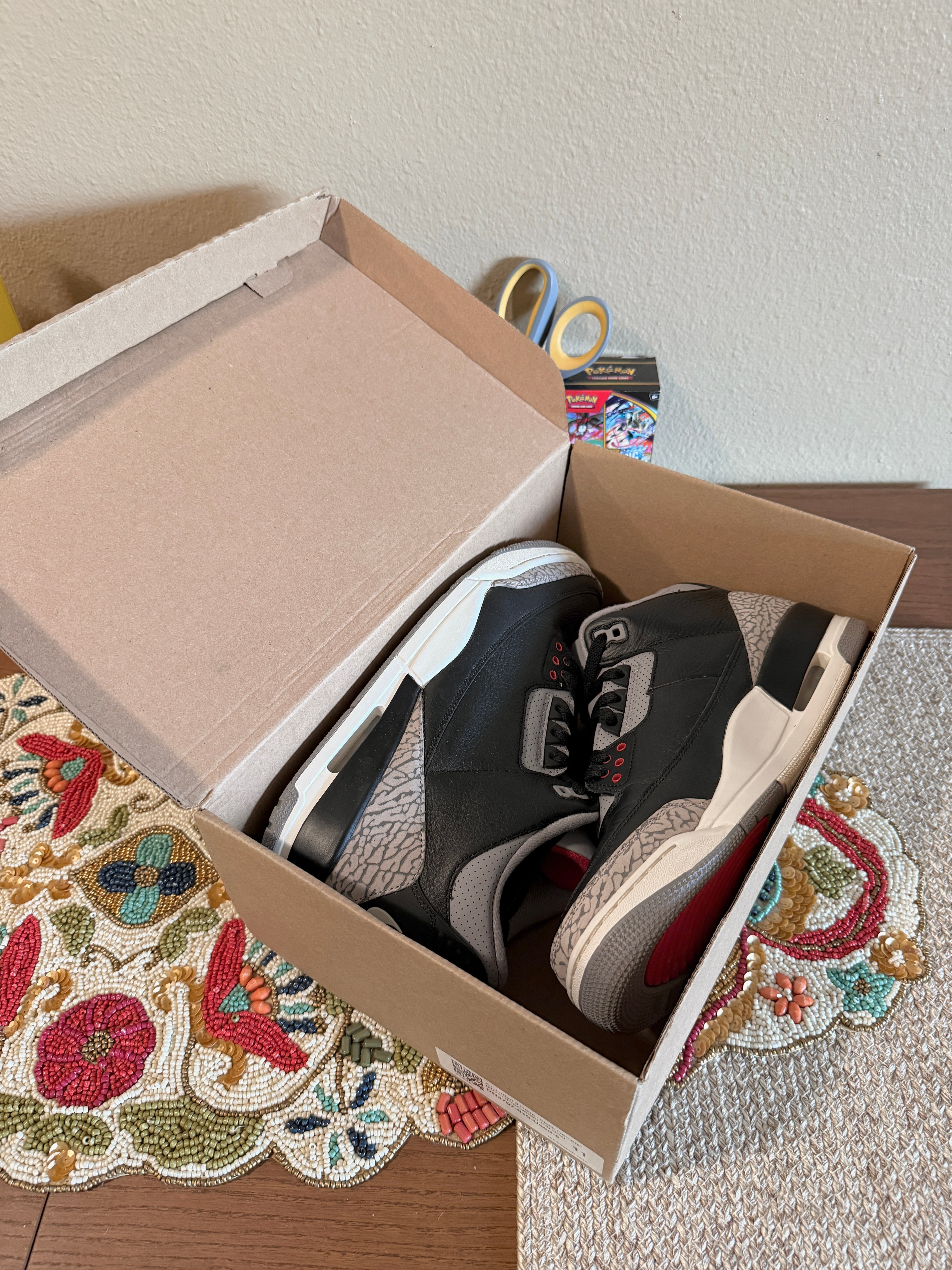 Jordan 3 Retro Black Cement (2024) Size 11 USED REP BOX