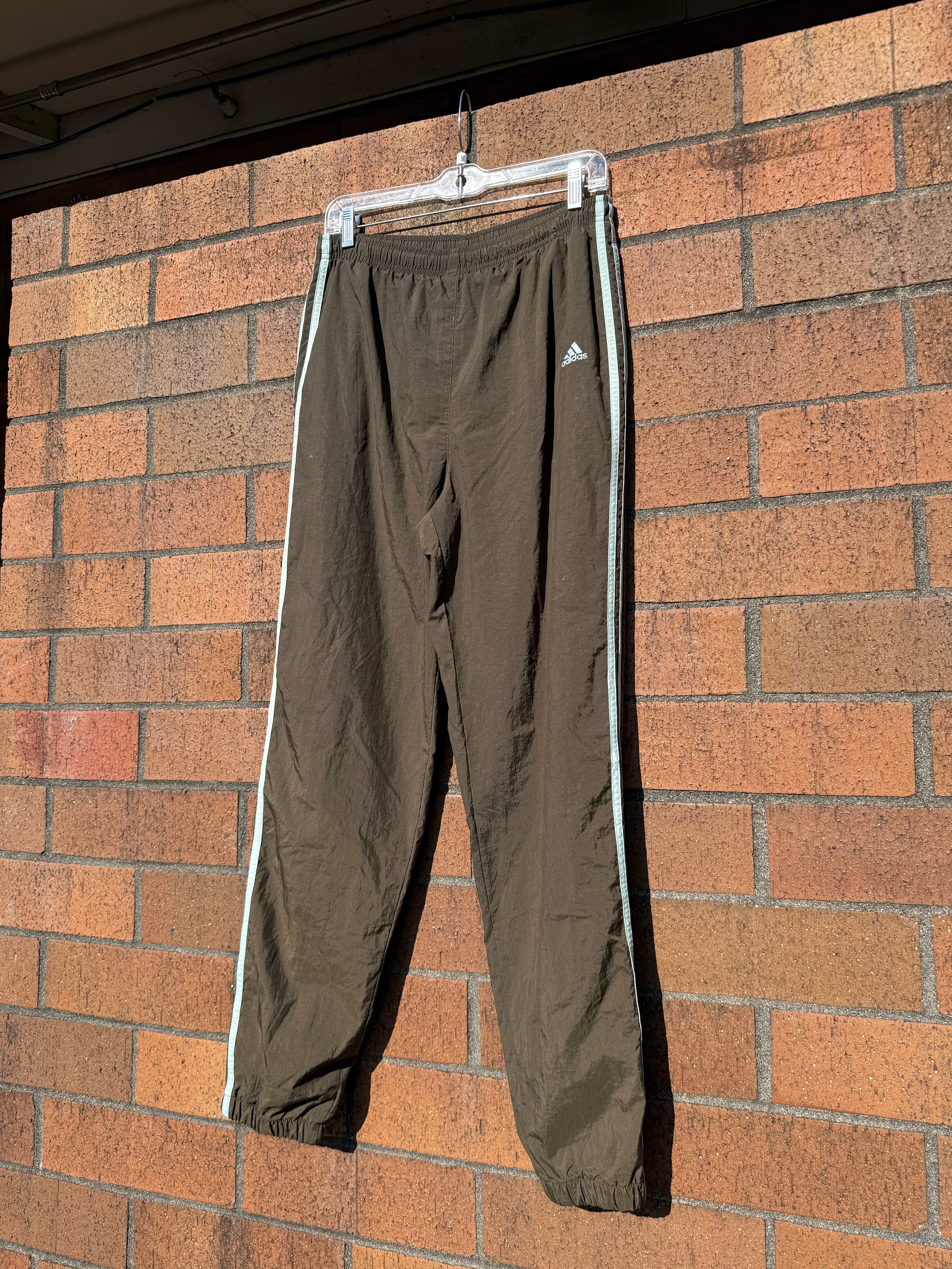 Y2K Adidas Brown / Baby Blue Track Pants Sz M