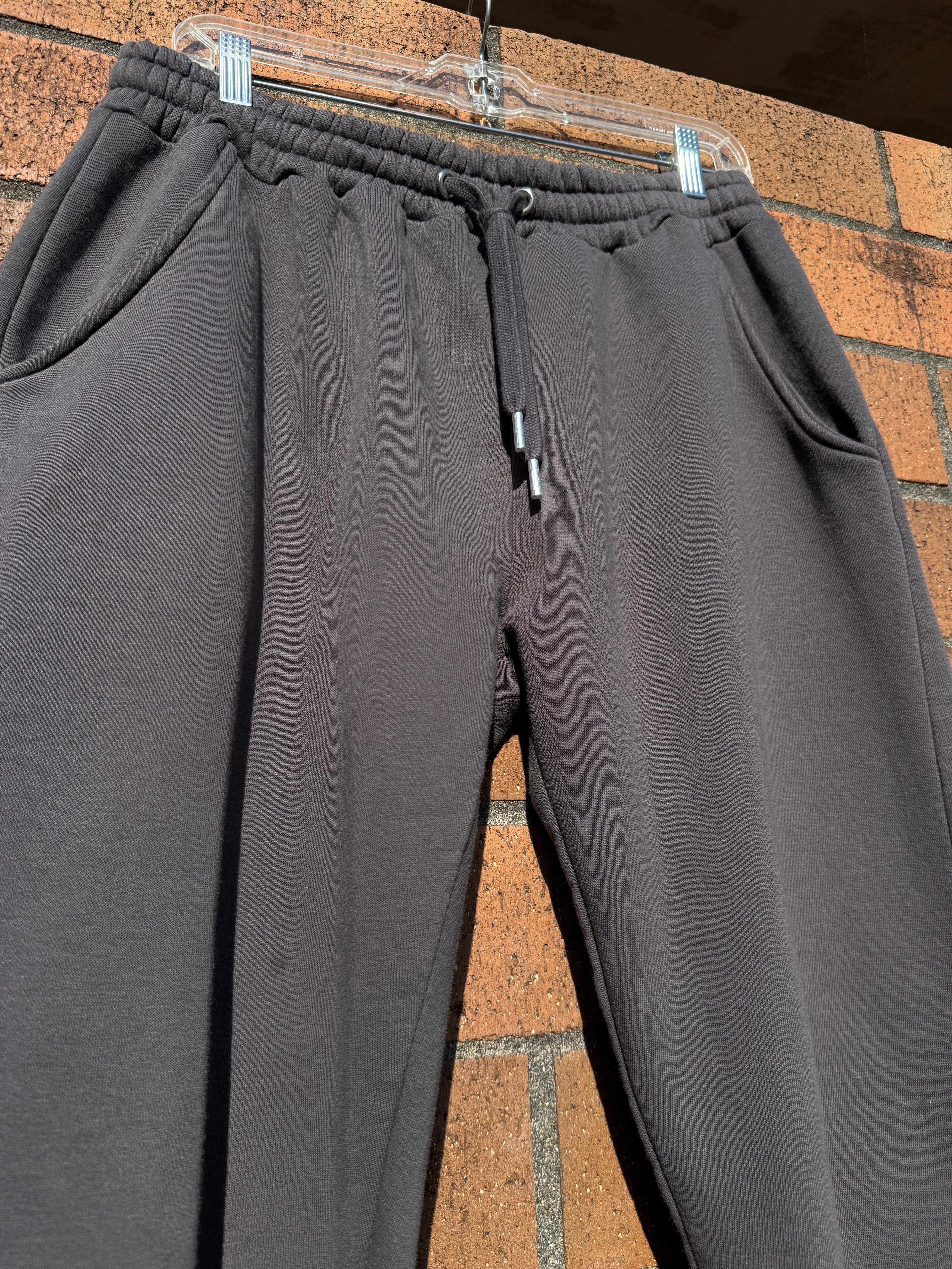 BoohooMan Regular Fit Stacked Gusset Joggers Charcoal Size L
