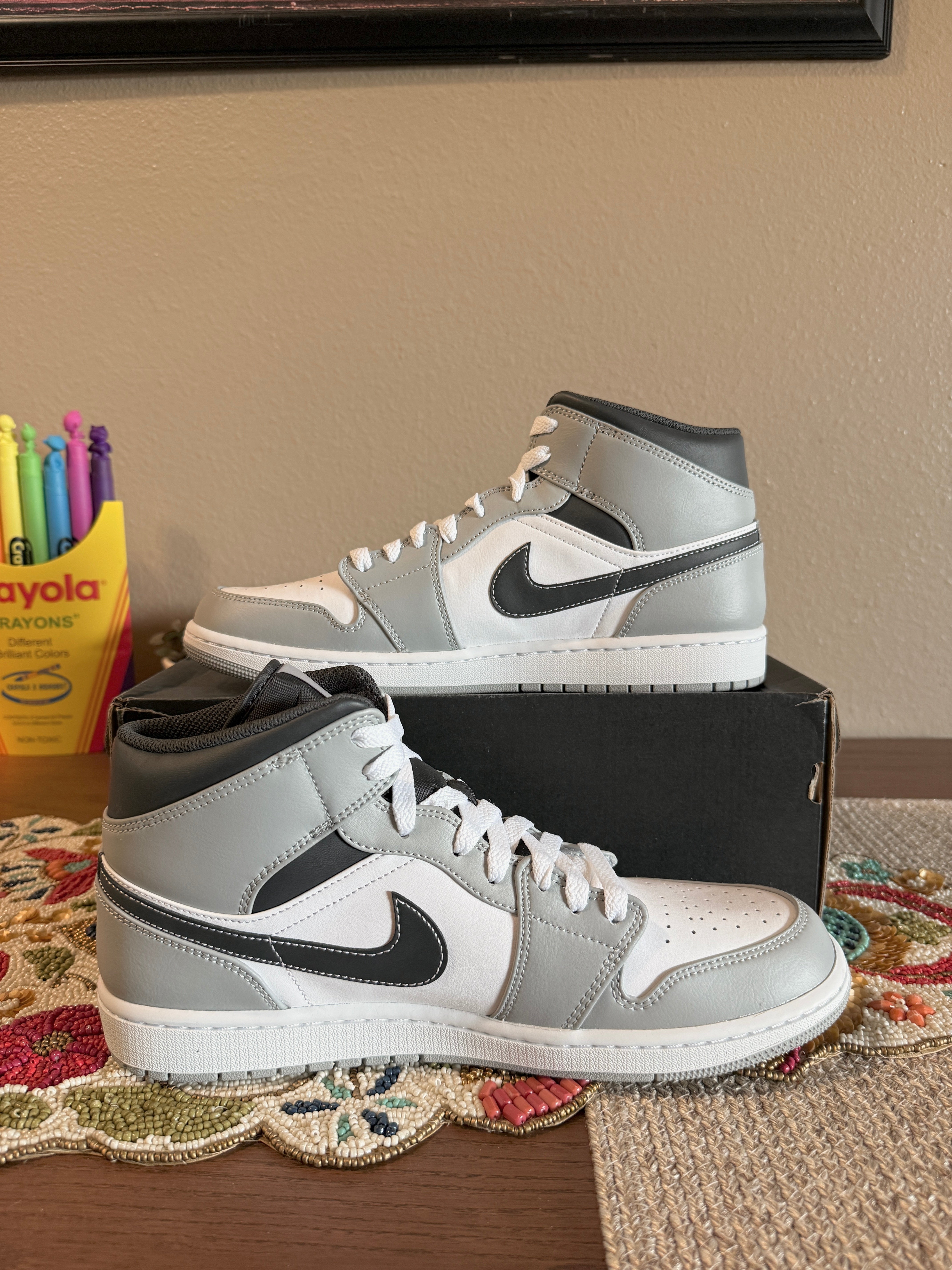 Jordan 1 Mid Light Smoke Grey Anthracite Size 11
