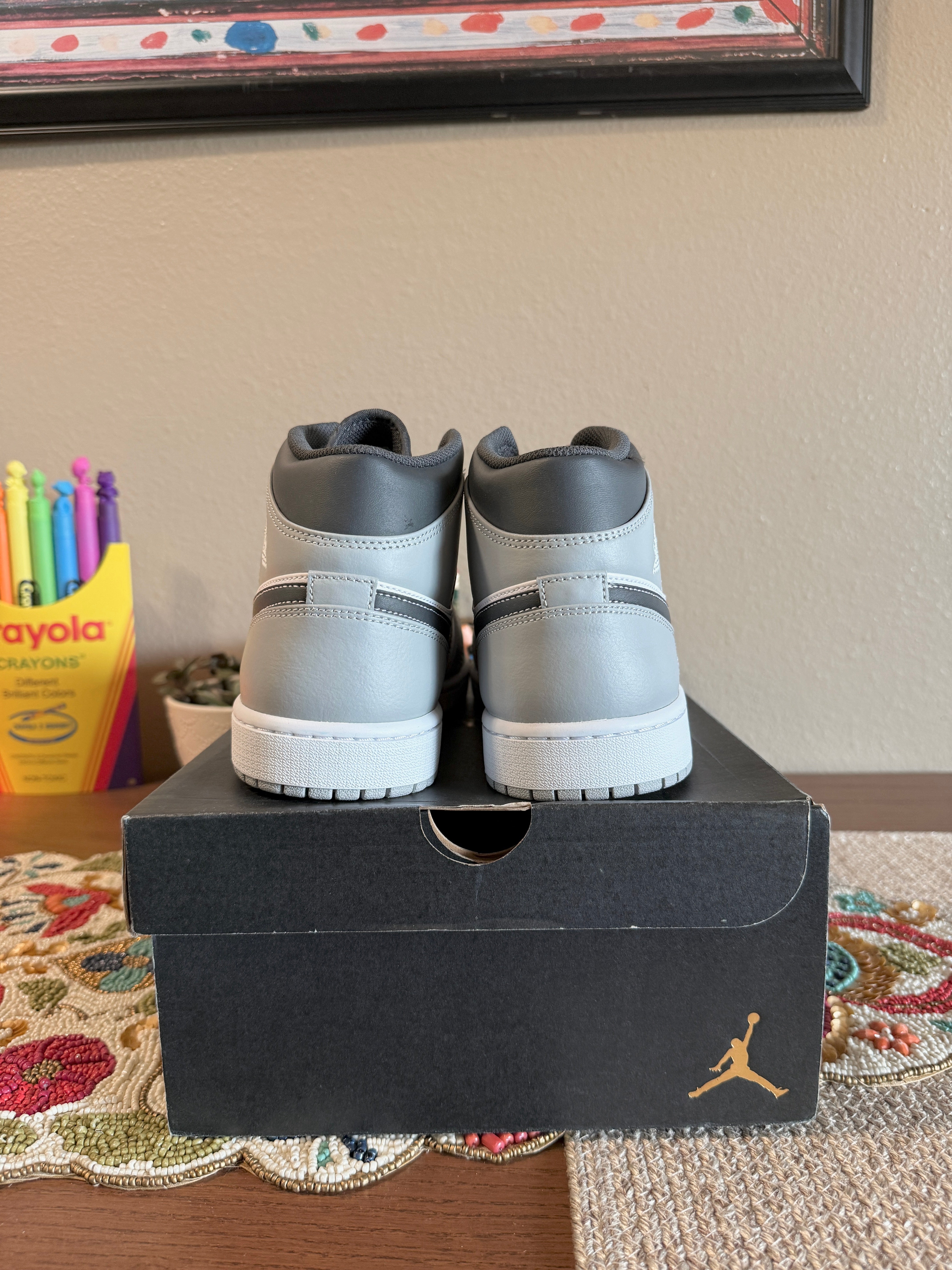 Jordan 1 Mid Light Smoke Grey Anthracite Size 11