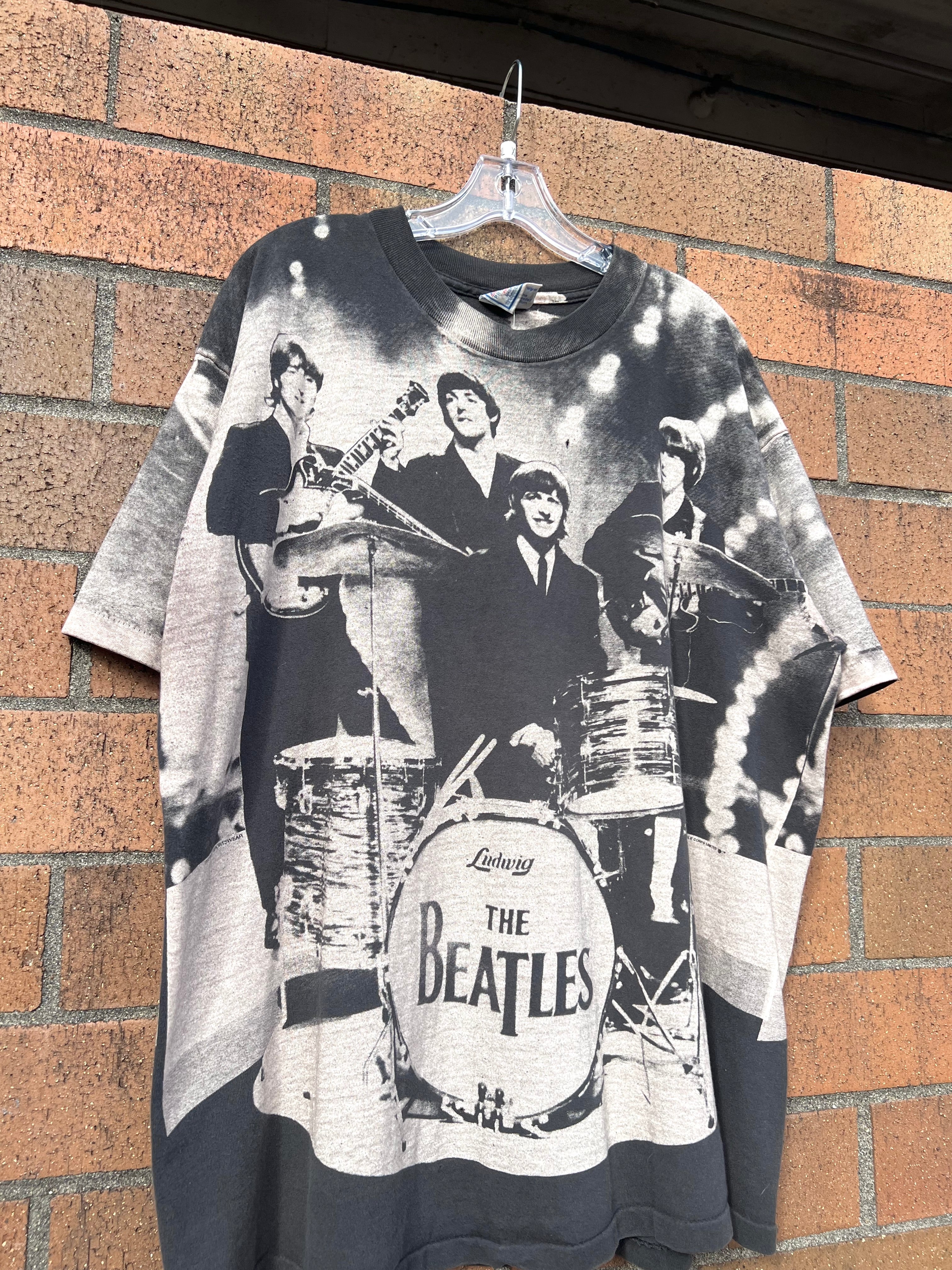 90s The Beatles All Over Print AllSport Tee Sz XL