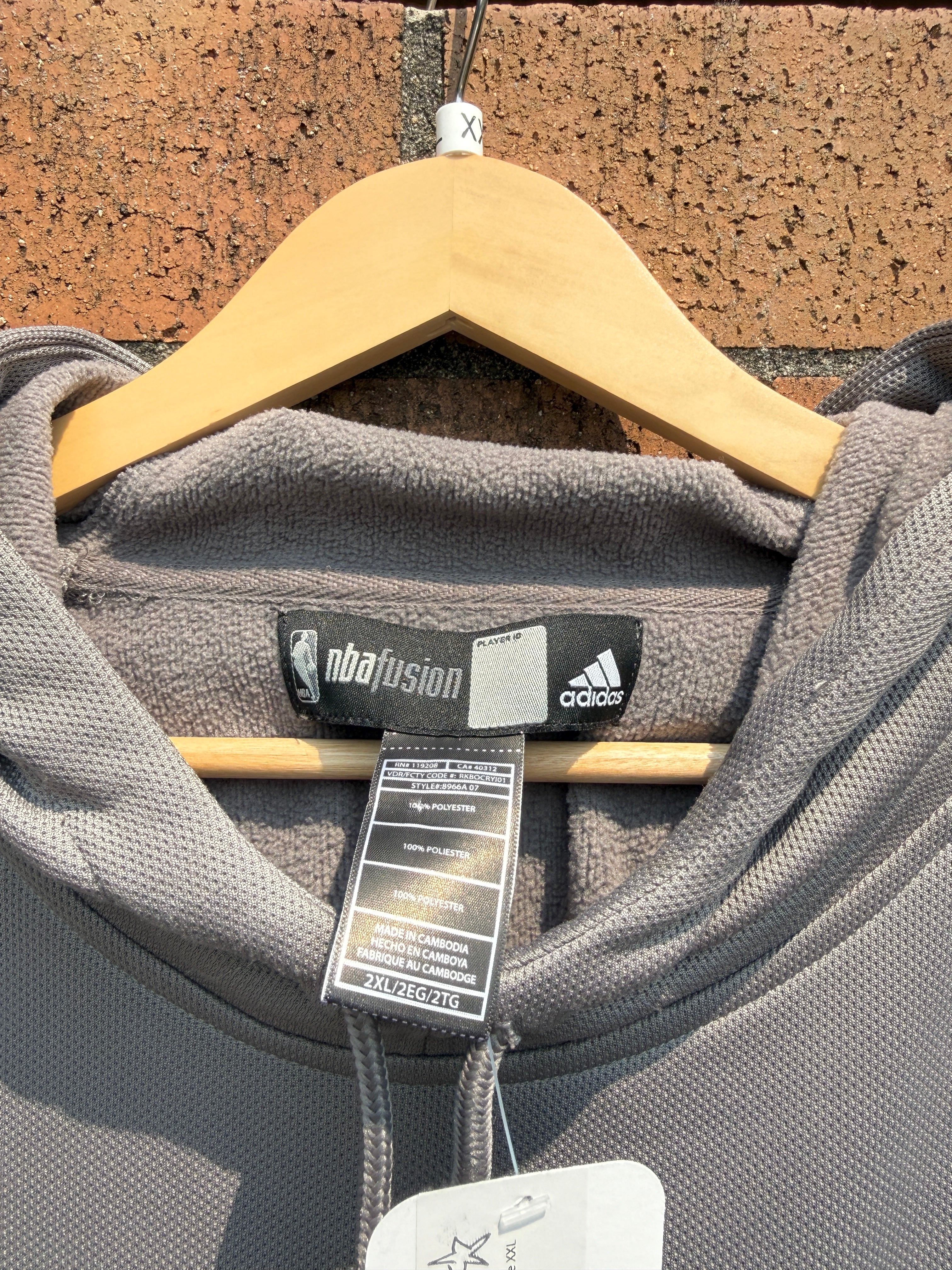 Y2K Adidas Seattle Sonics Grey NBA Fusion Hoodie Size XXL