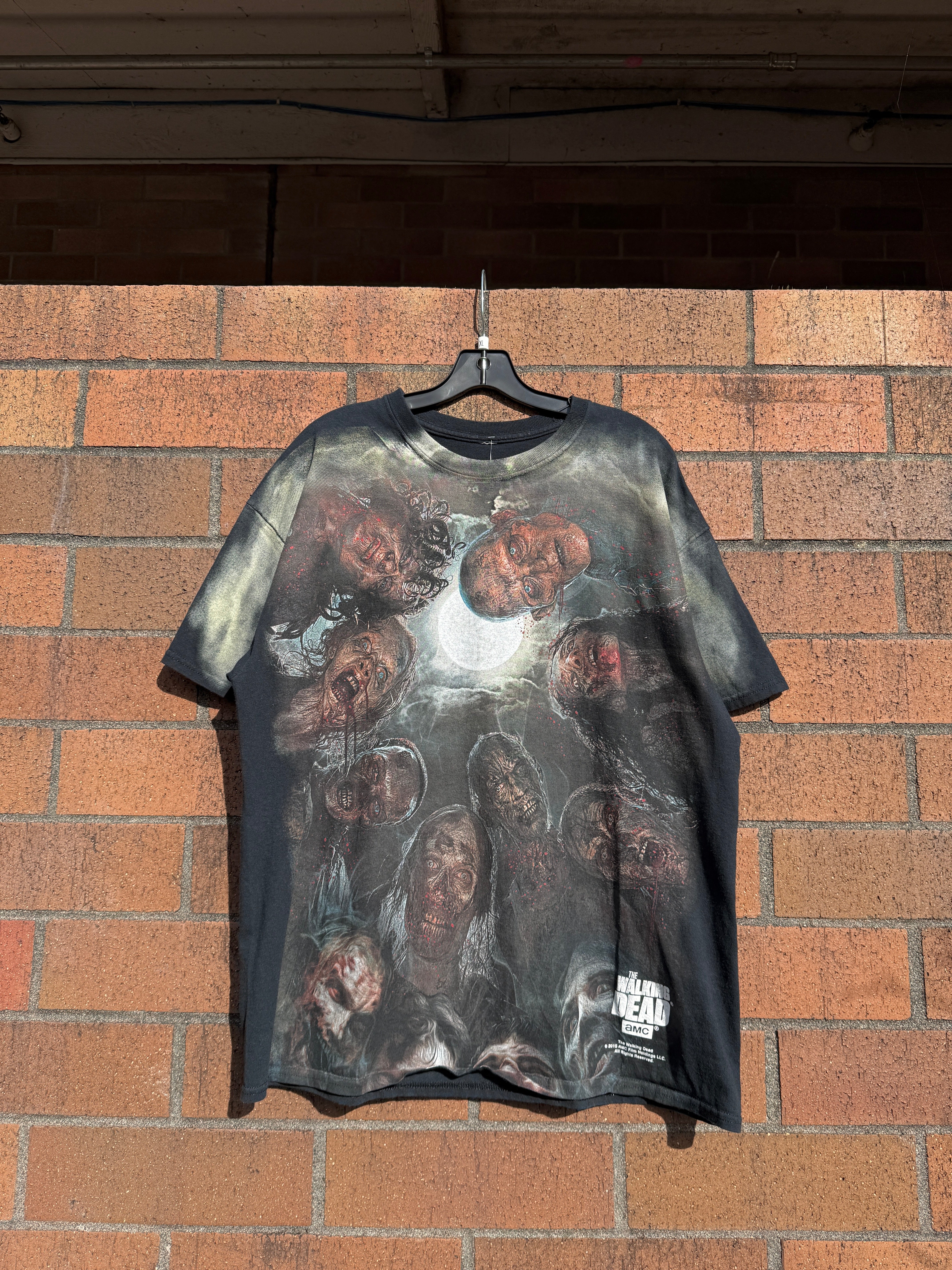 2015 The Walking Dead Big Zombie Print Tee Size XL
