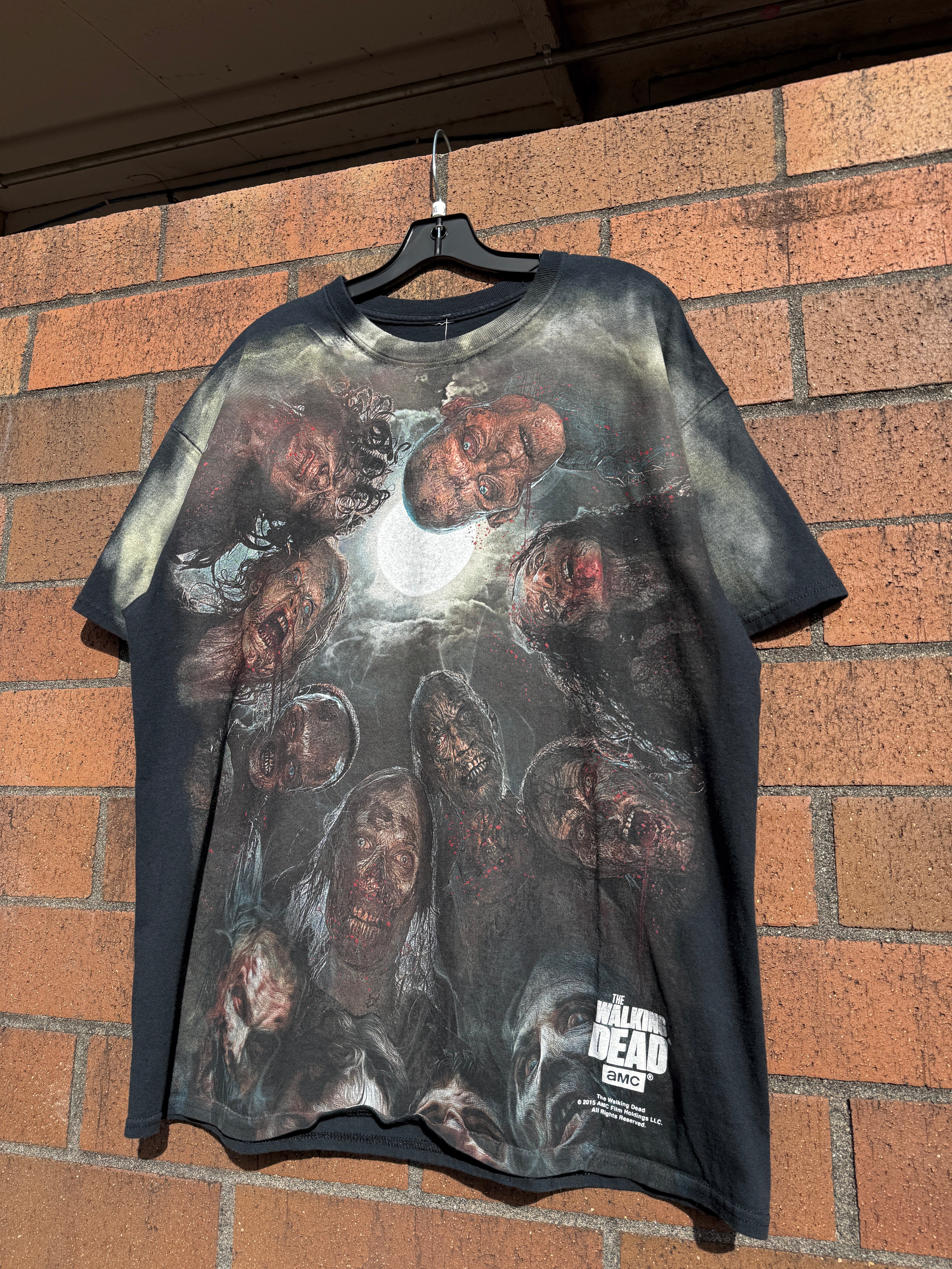 2015 The Walking Dead Big Zombie Print Tee Size XL