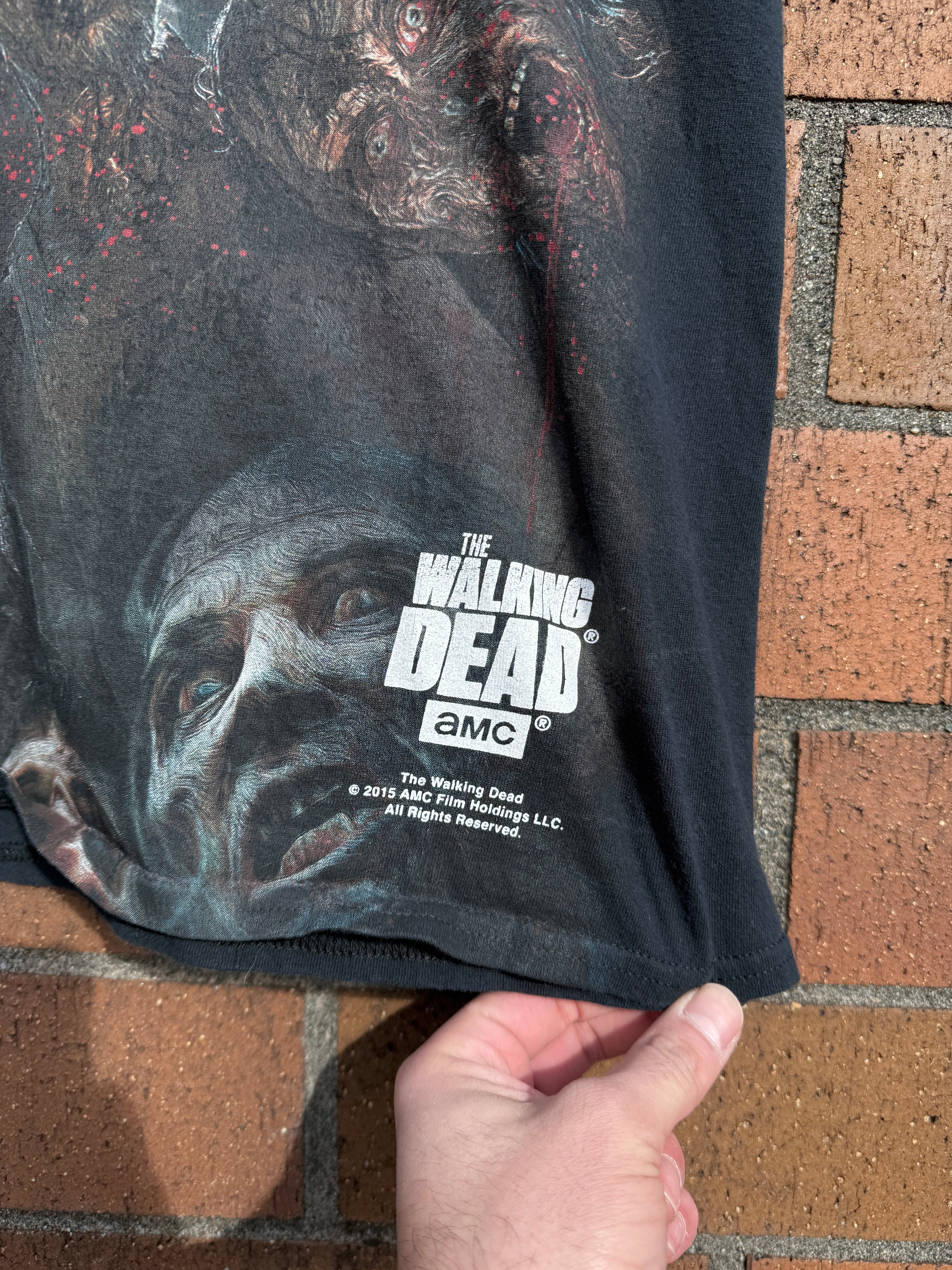 2015 The Walking Dead Big Zombie Print Tee Size XL
