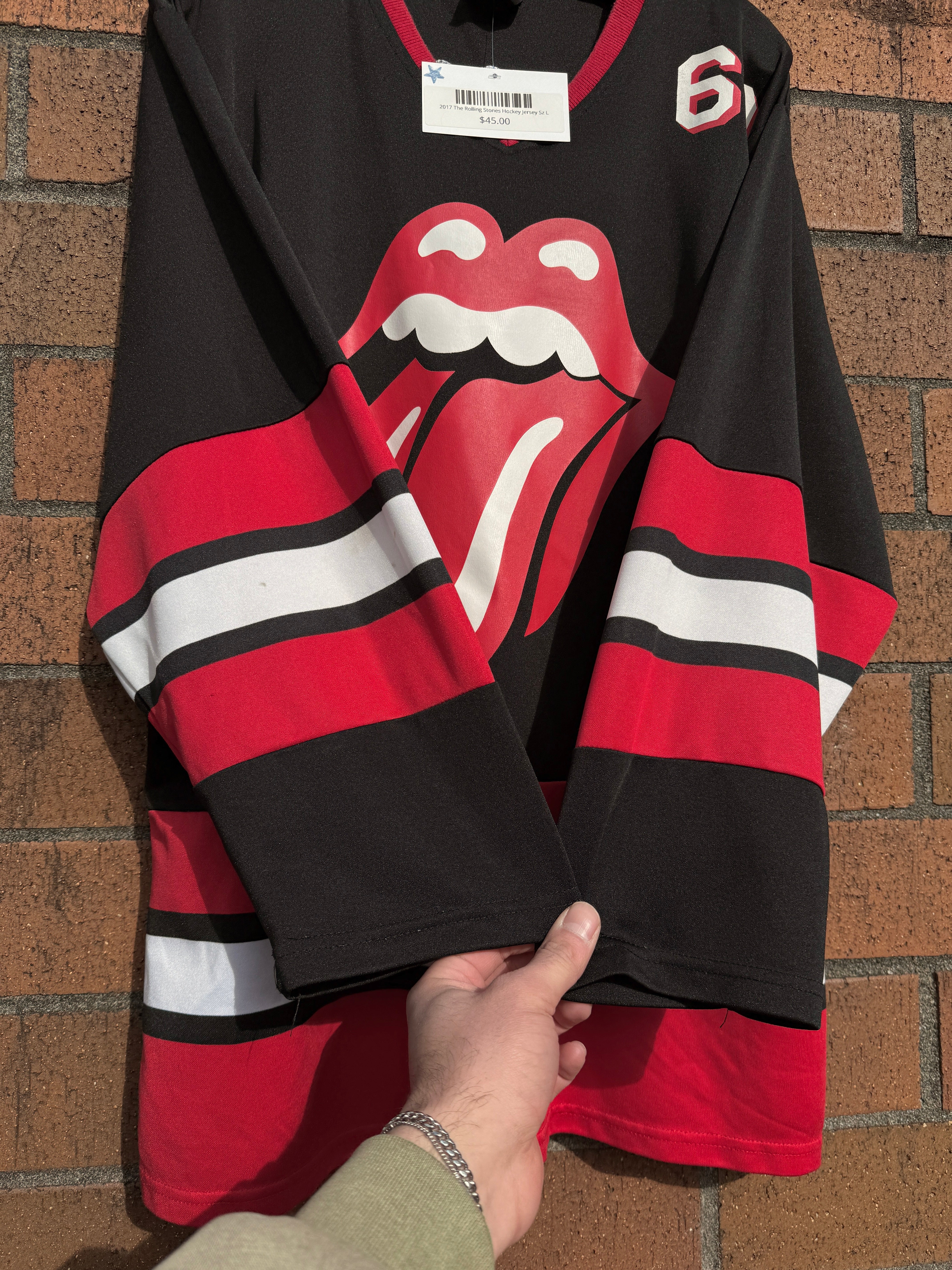 2017 The Rolling Stones Hockey Jersey Sz L