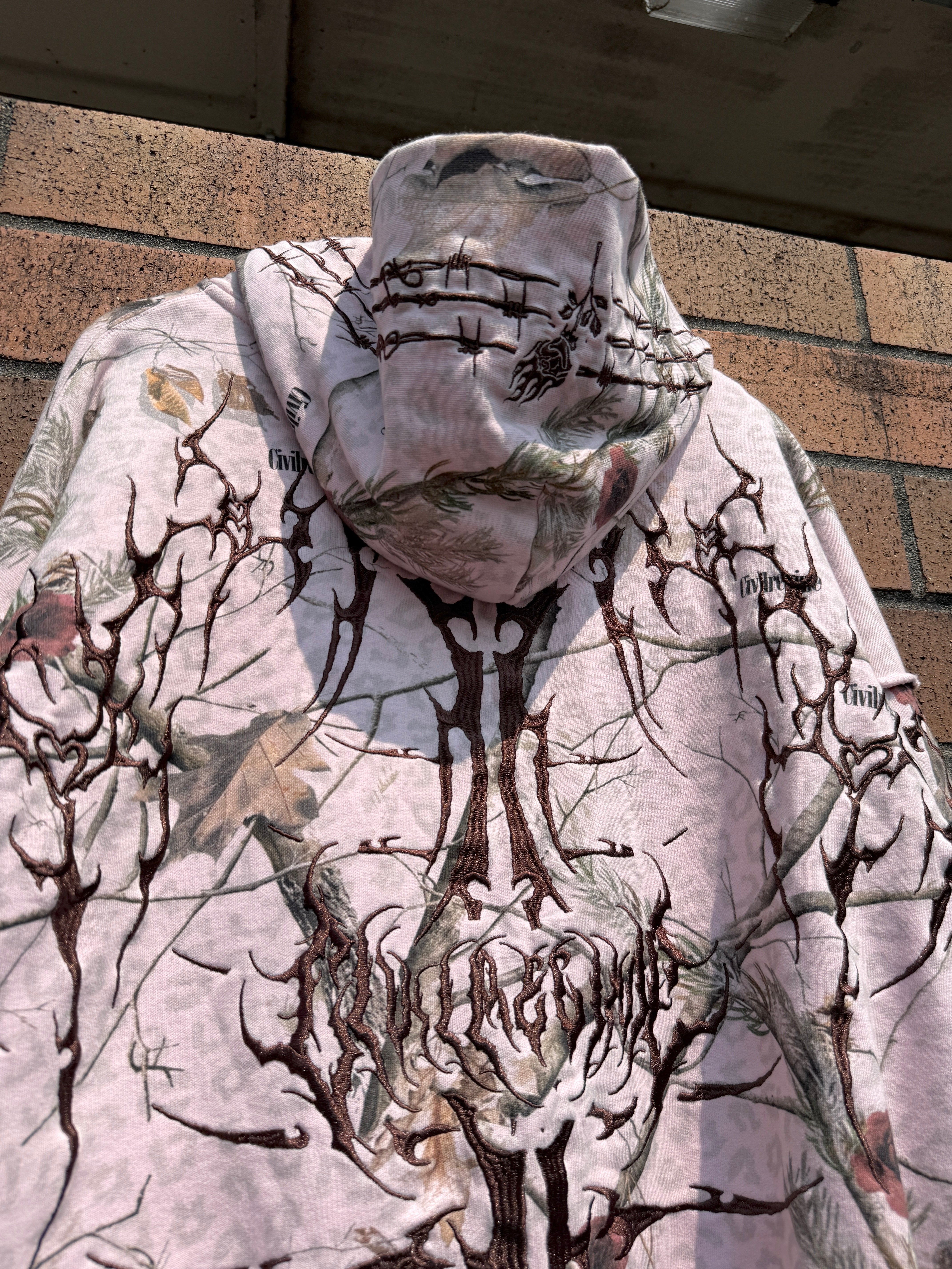 Civil Regime Core Brigade Zip Up Hoodie Pink Leopard Camo Size L USED