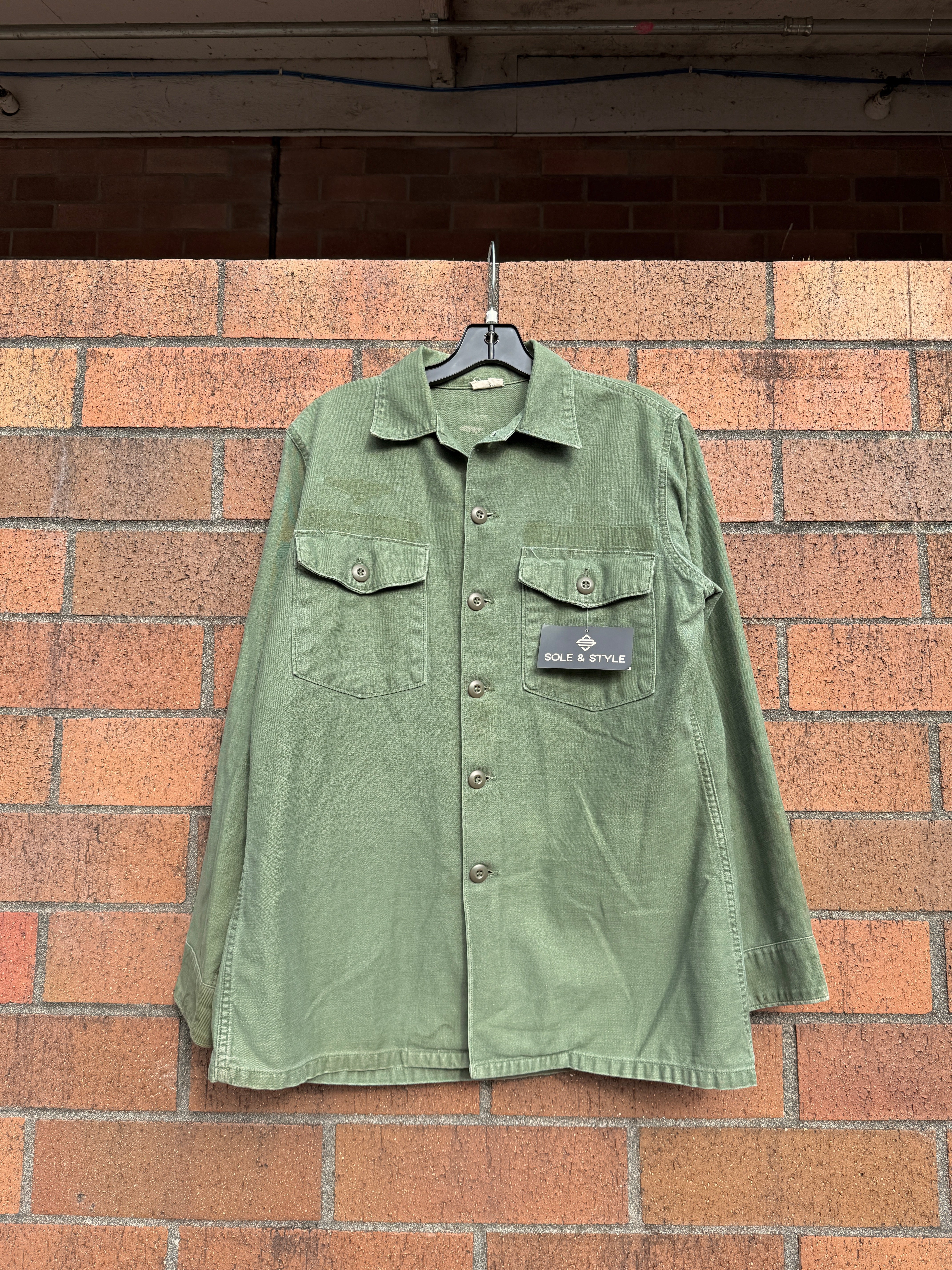 90s USA Military BDU Cotton Sateen Shirt Sz M