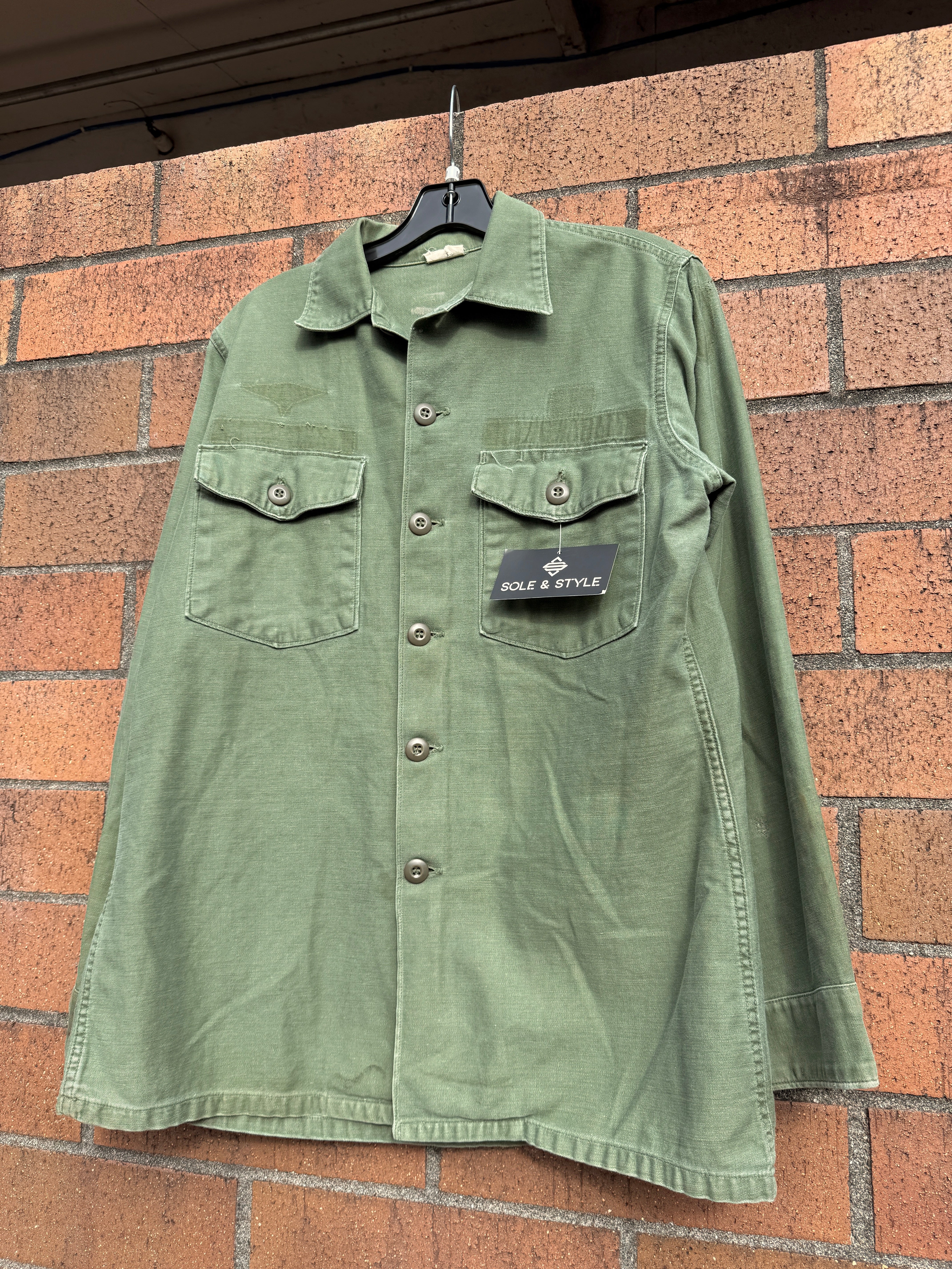 90s USA Military BDU Cotton Sateen Shirt Sz M