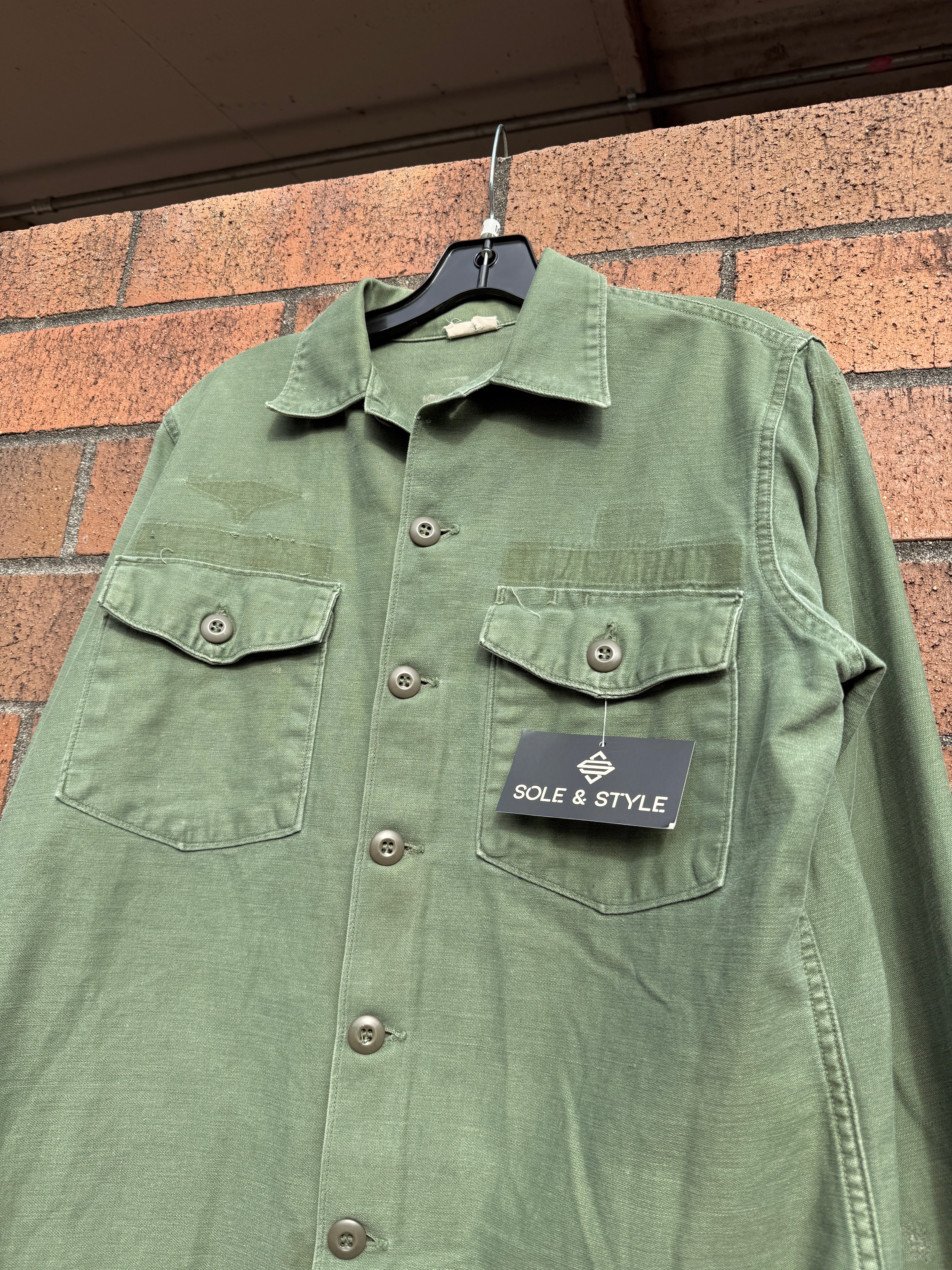 90s USA Military BDU Cotton Sateen Shirt Sz M