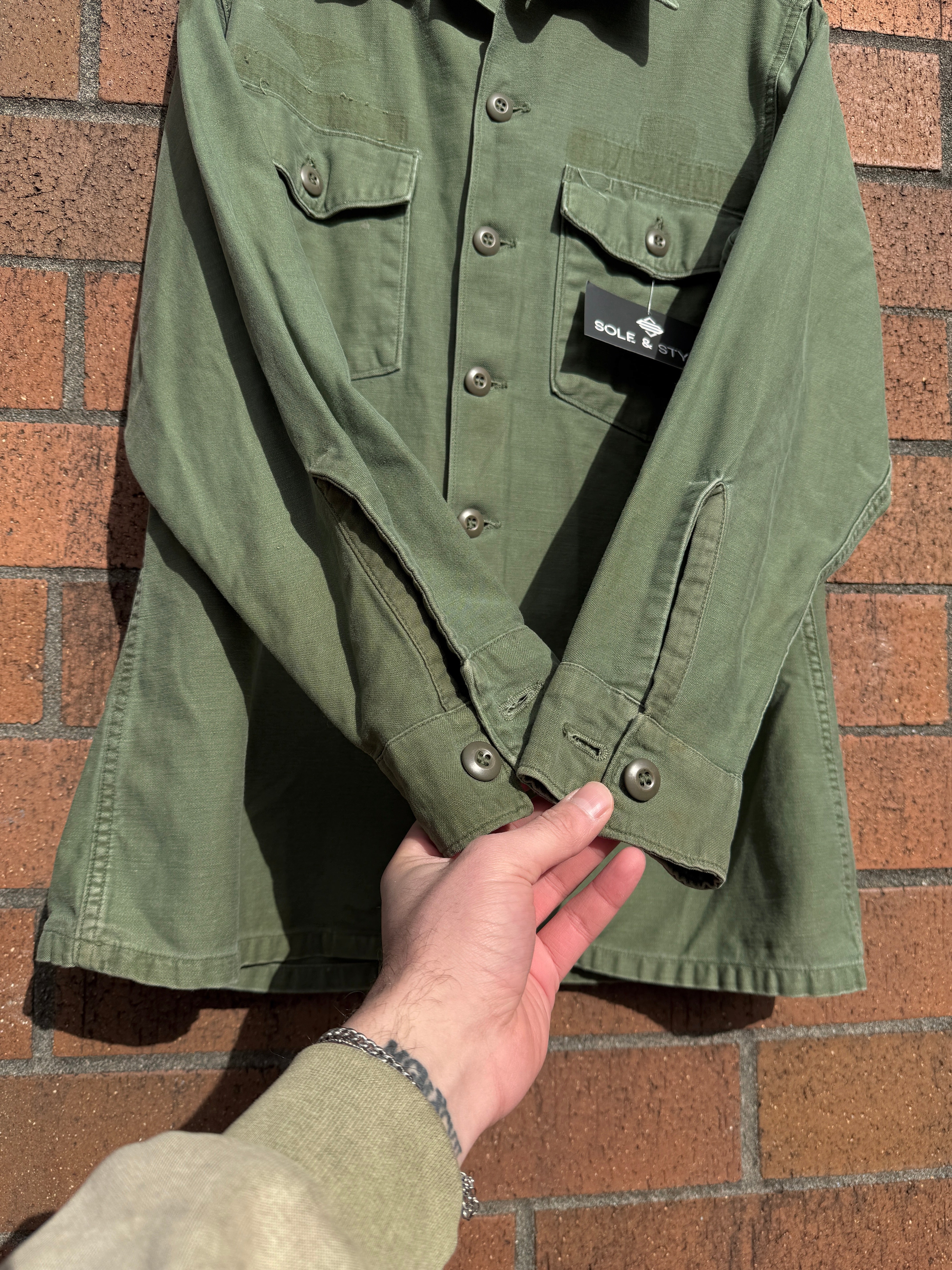 90s USA Military BDU Cotton Sateen Shirt Sz M