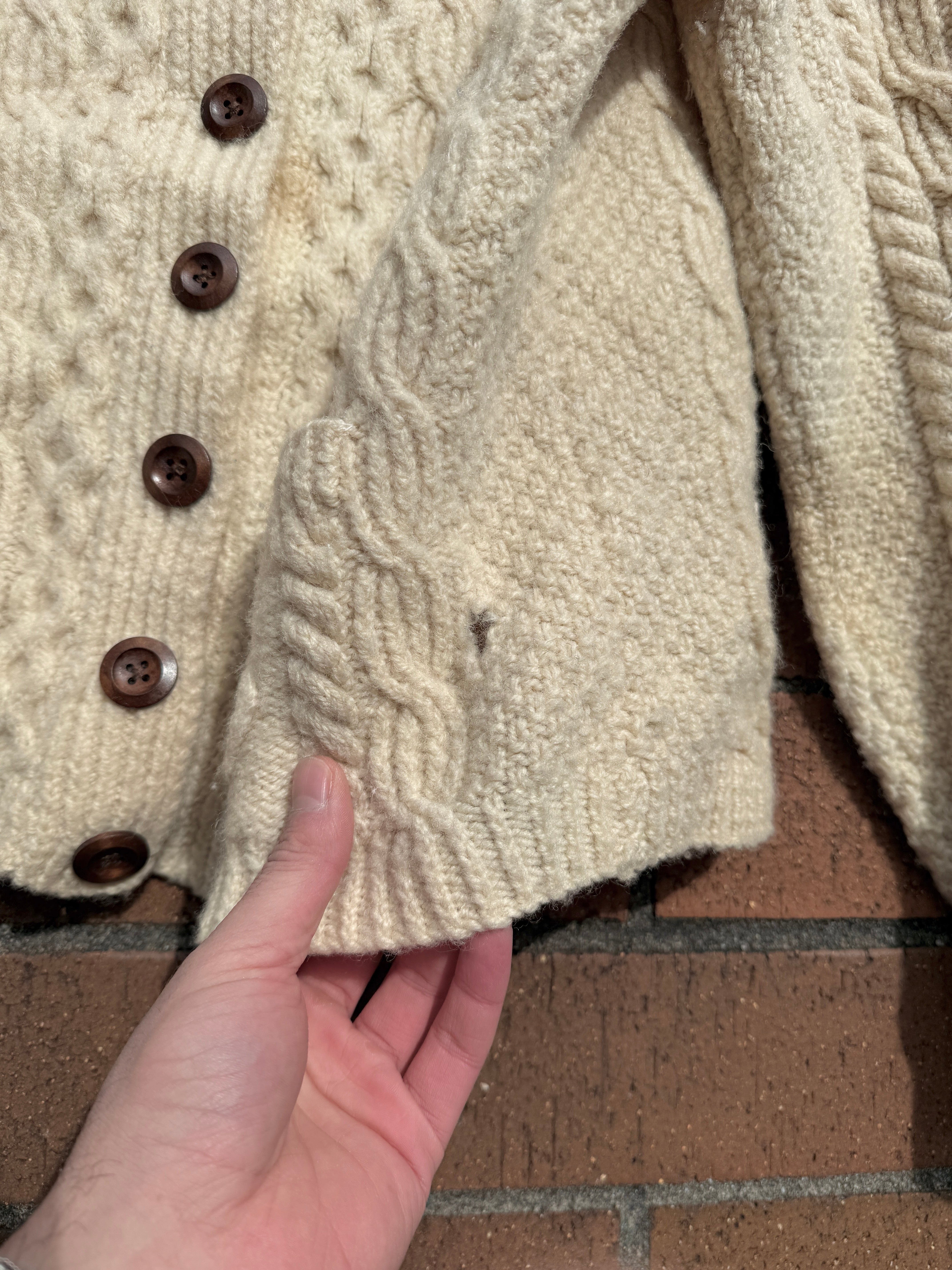 70s The ScotchHouse Wool Knit Cardigan Cream Sz 40