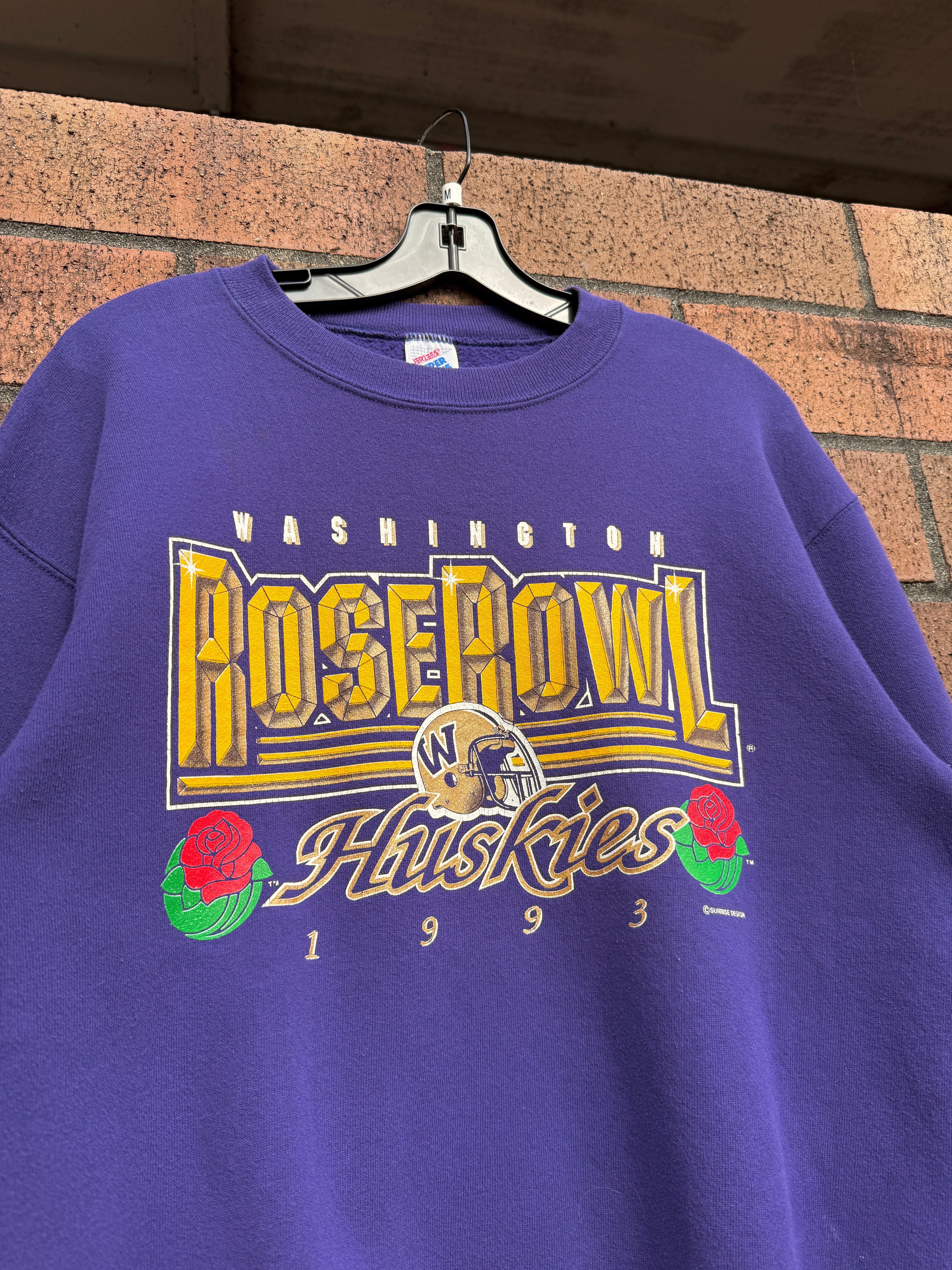 1993 UW Huskies Rose Bowl Jerzees Crewneck Sz M