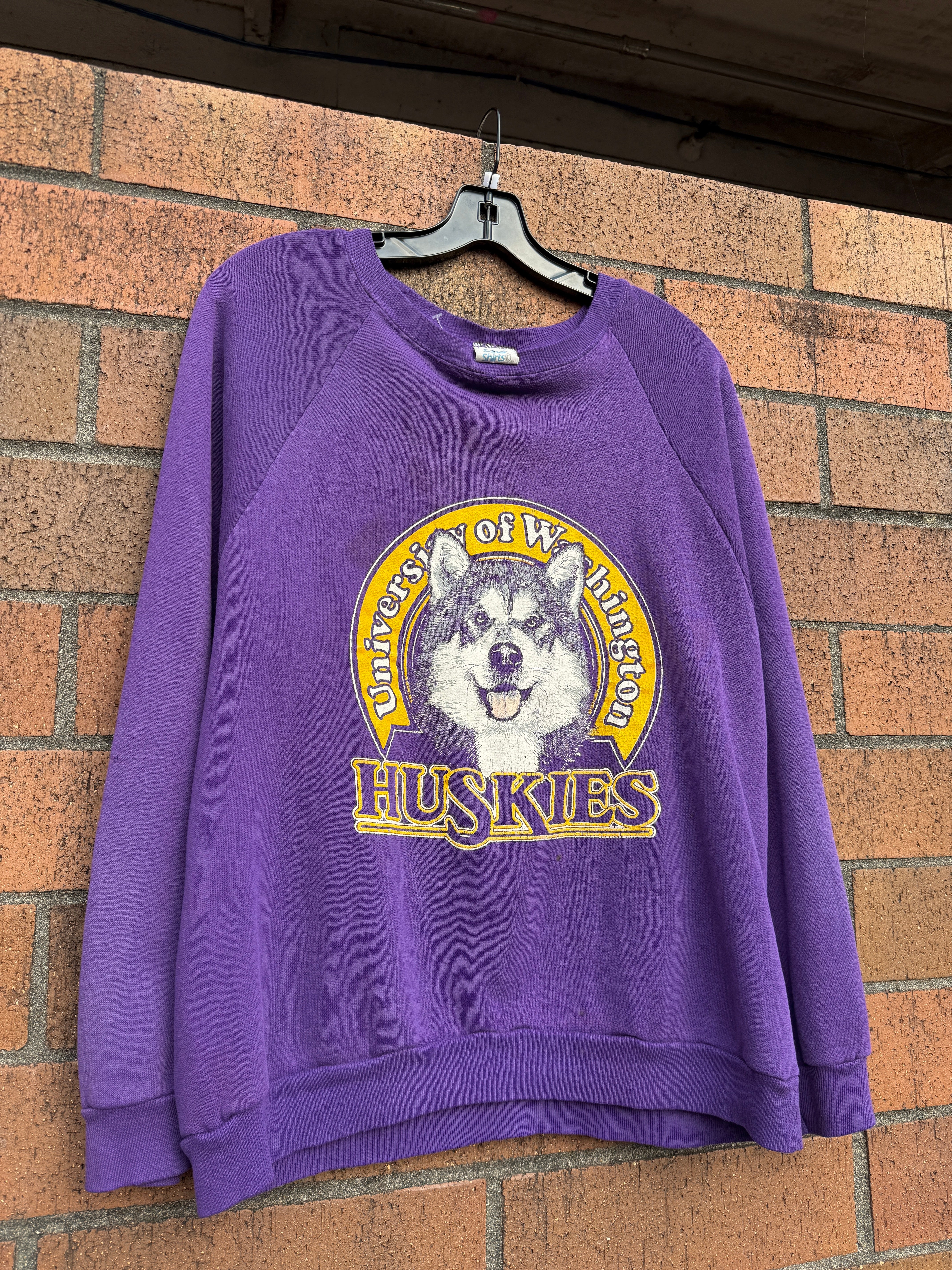 80s UW Huskies Super Shirts Crewneck Sz L