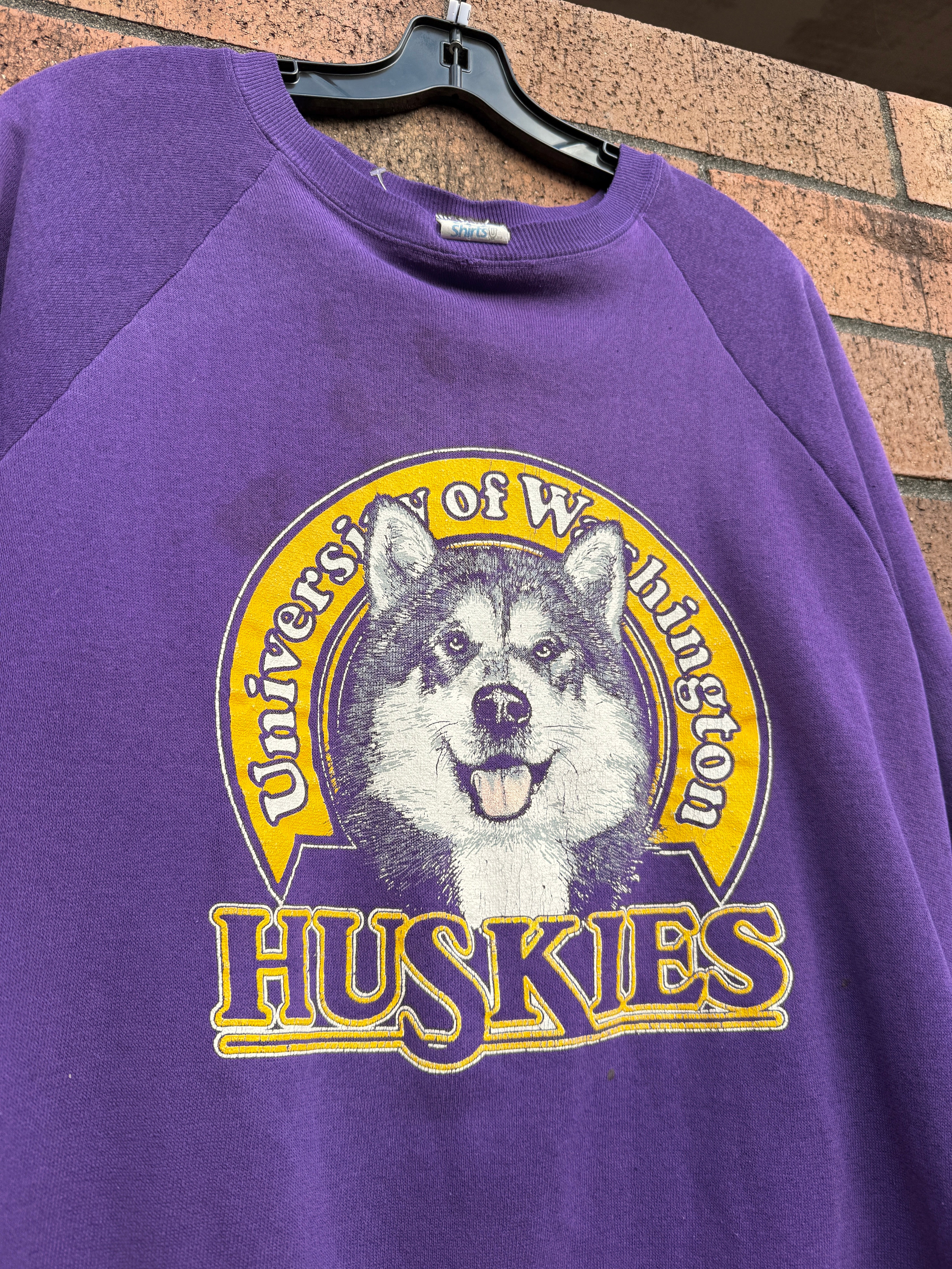 80s UW Huskies Super Shirts Crewneck Sz L