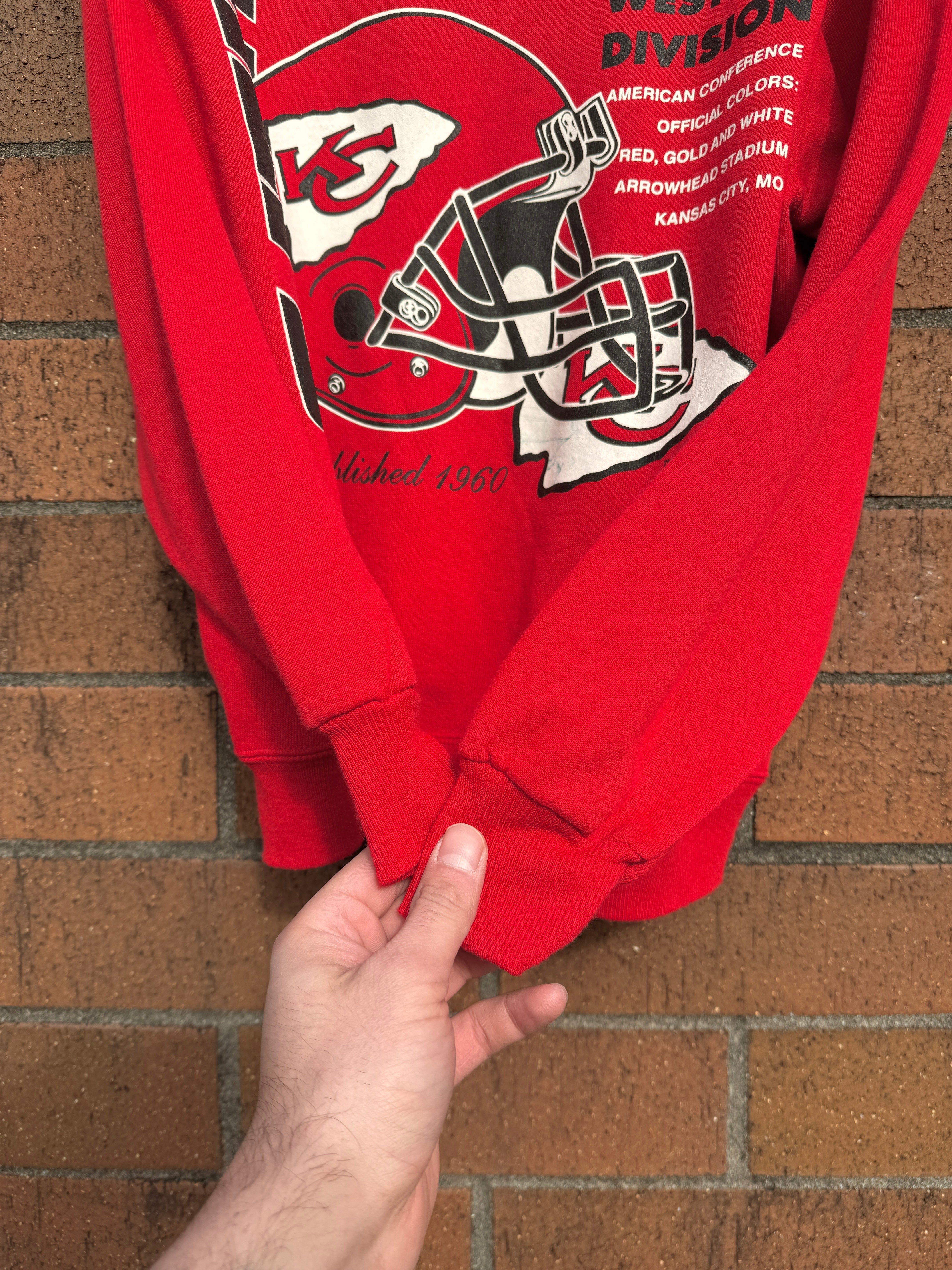 90s Kansas City Chiefs Red Hanes Crewneck Sz L