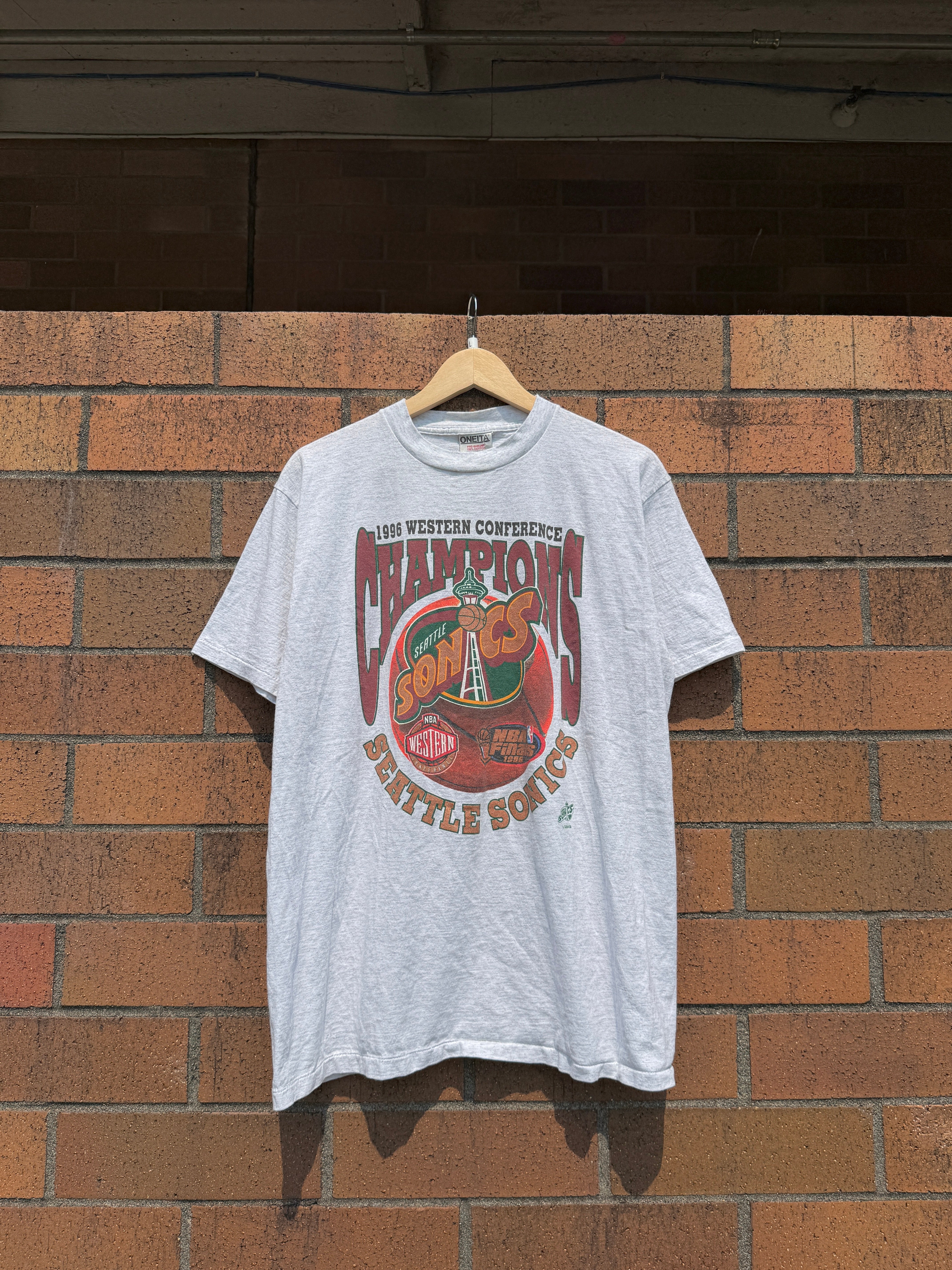 1996 Seattle Sonics Oneita NBA Finals Tee Size L