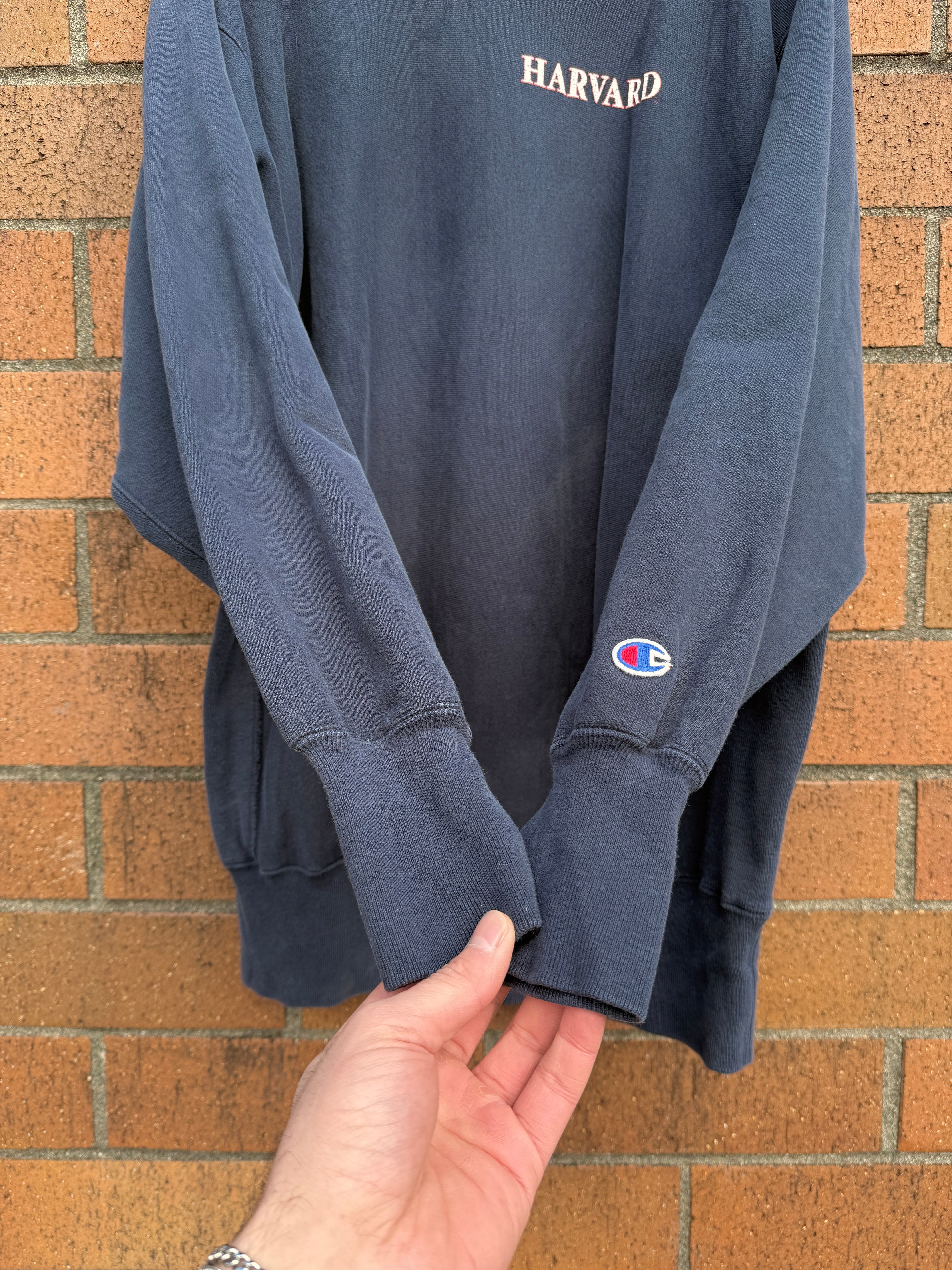 90s Harvard Navy Champion Reverse Weave Crewneck Sz XXL