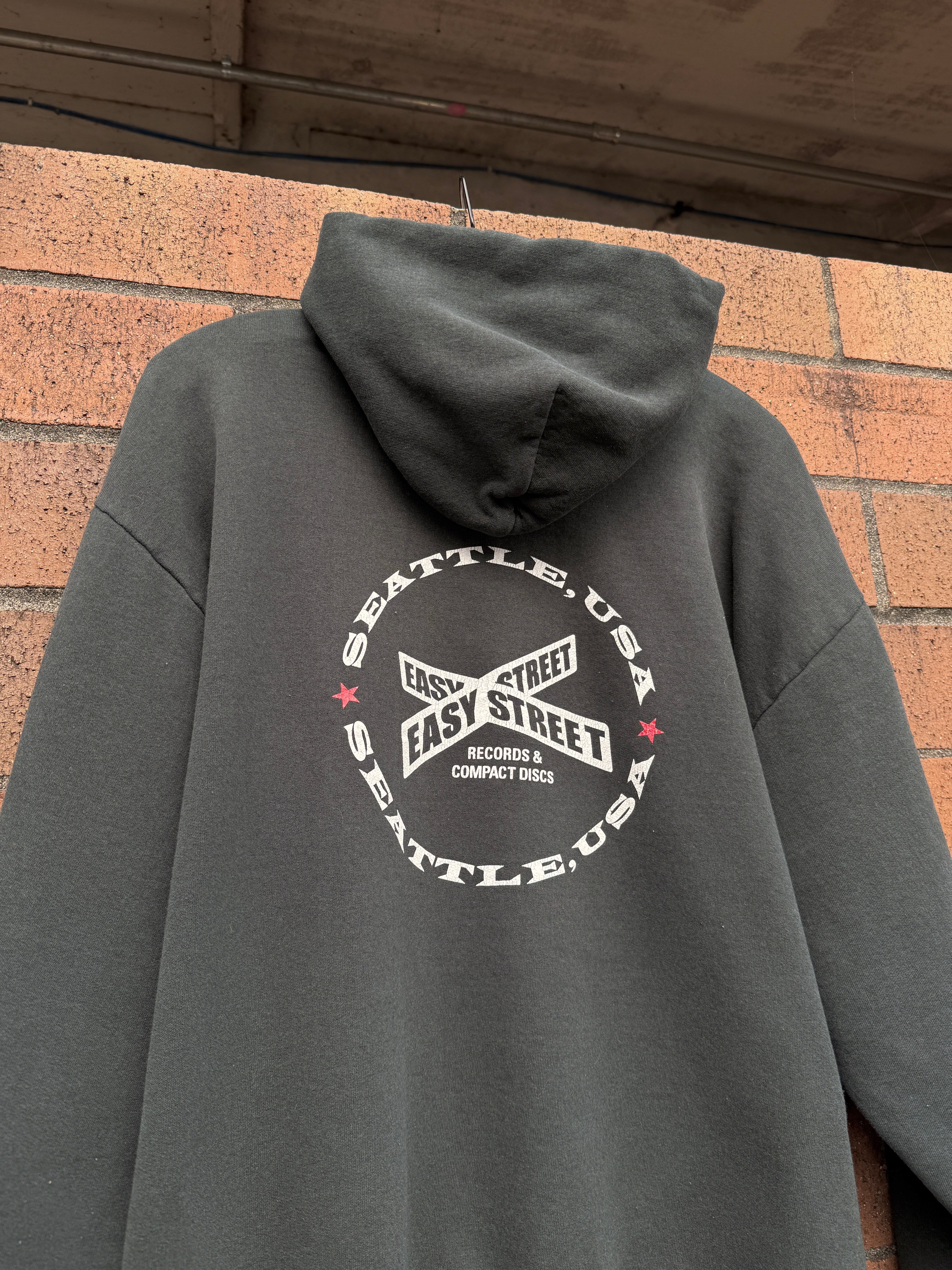90s Seattle Easy Street Records Hoodie Sz L