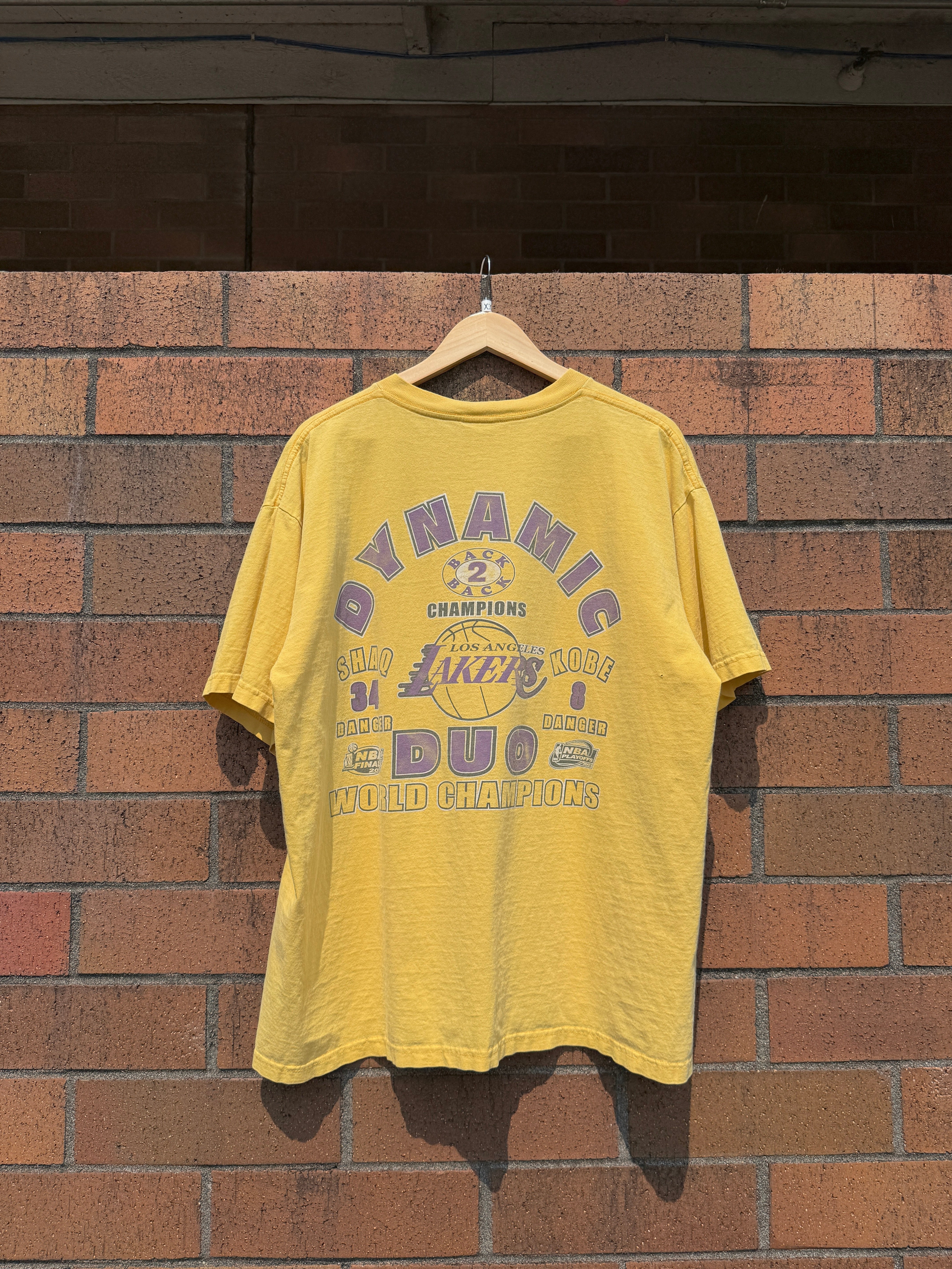 2001 Los Angeles Lakers Dynamic Duo NBA Finals Tee Size XXL