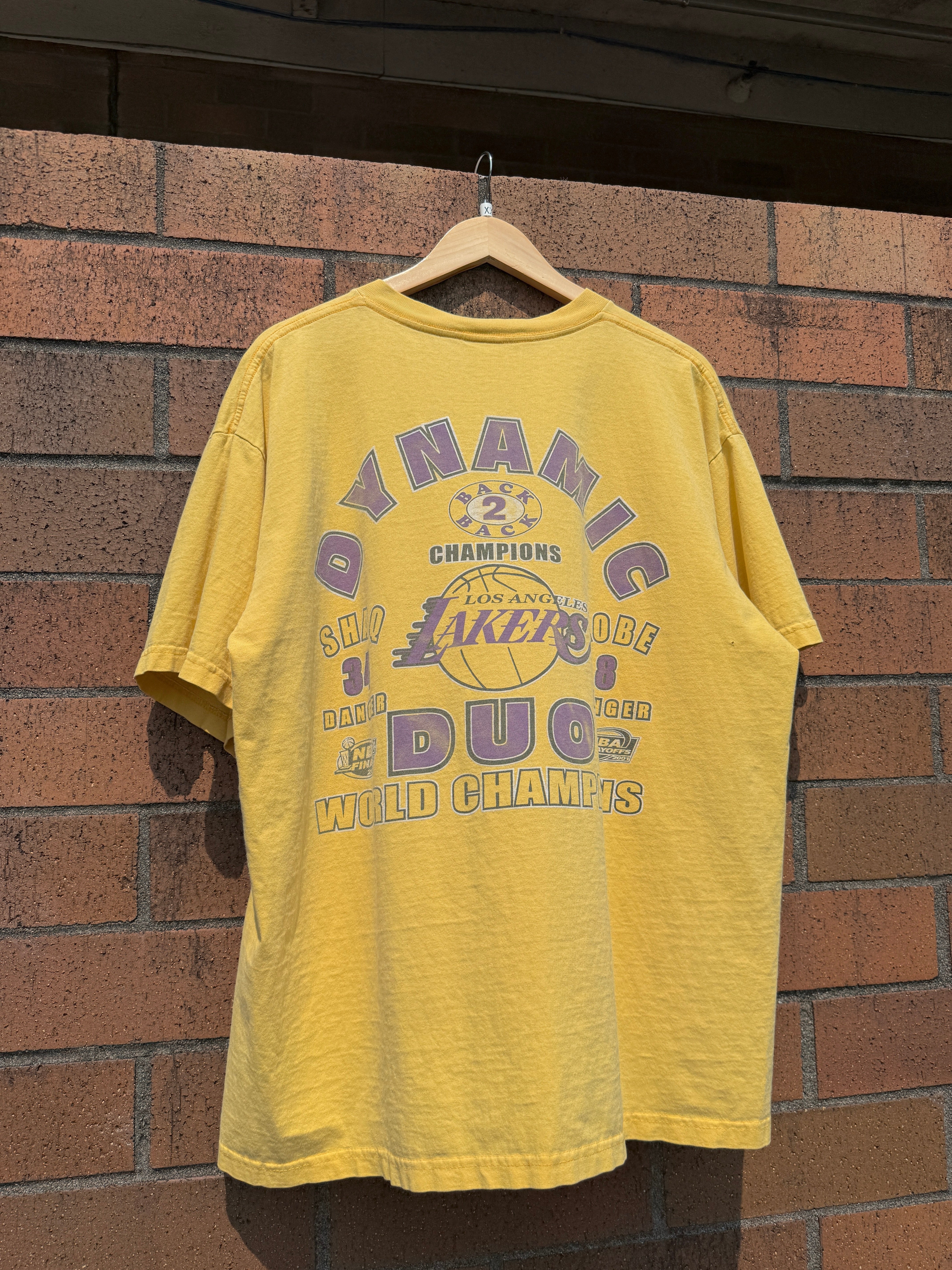 2001 Los Angeles Lakers Dynamic Duo NBA Finals Tee Size XXL
