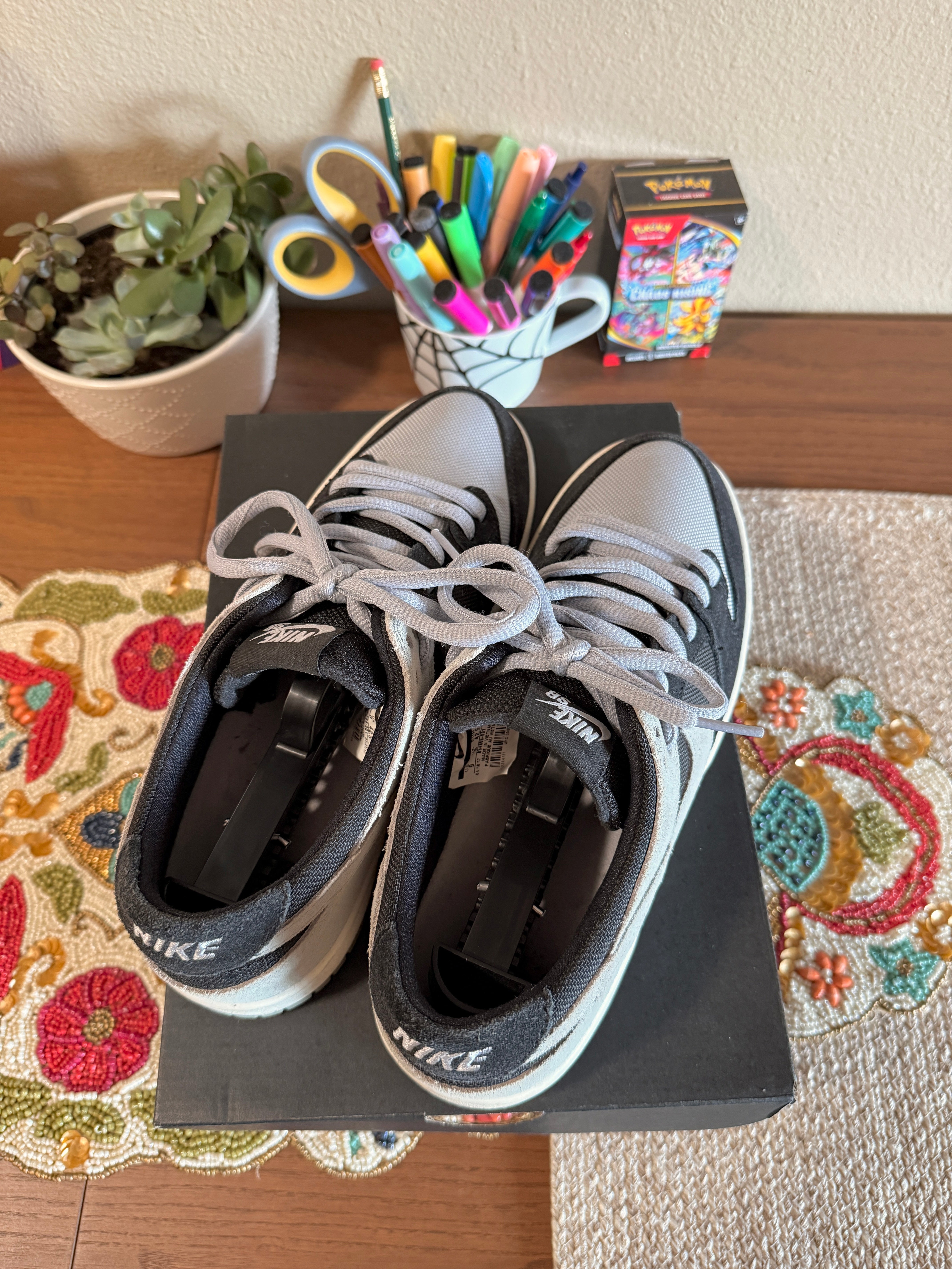 Nike SB Zoom Dunk Low Pro Black Wolf Grey Size 9 USED REP BOX