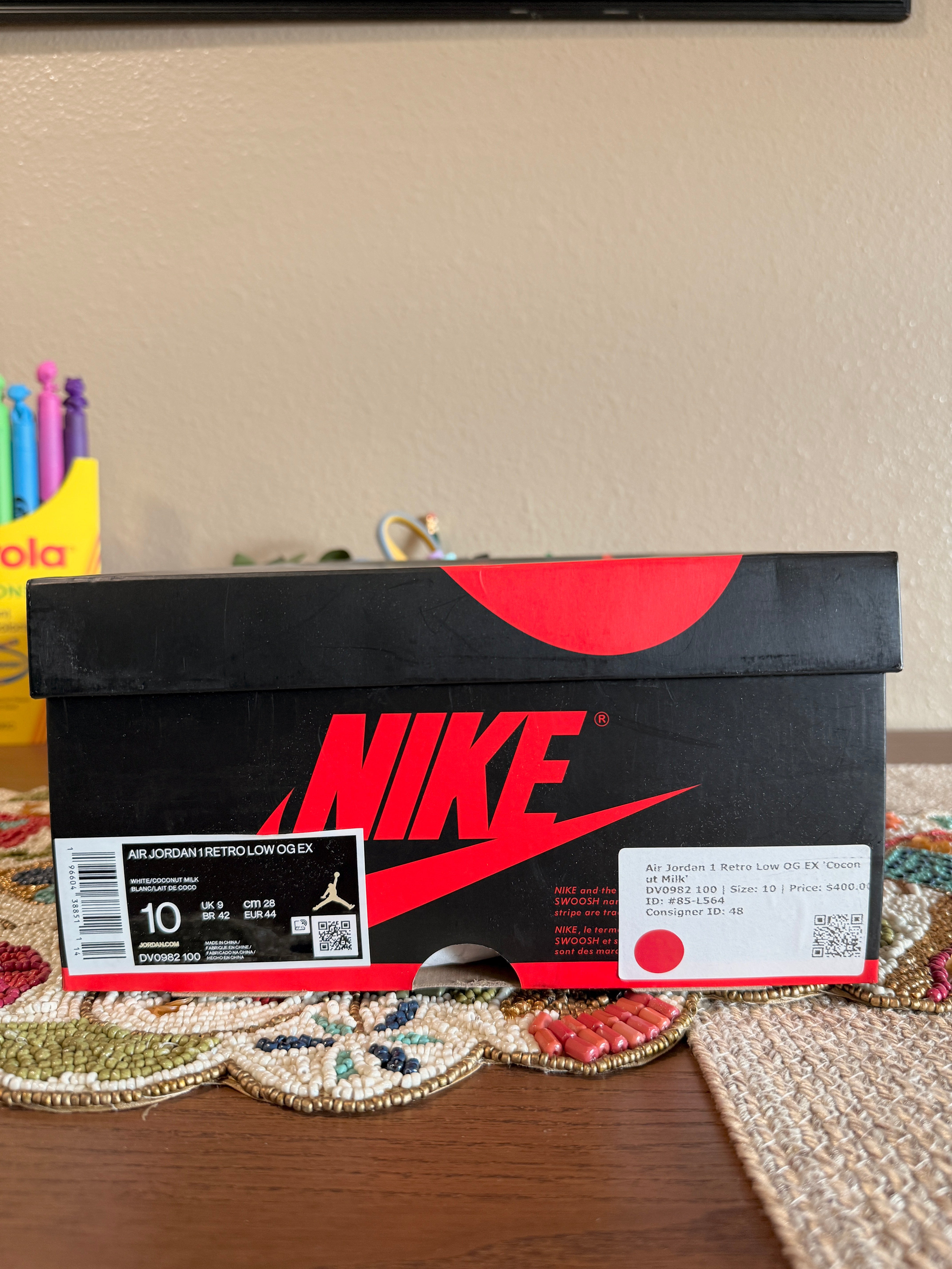 Jordan 1 Retro Low OG EX Coconut Milk Size 10