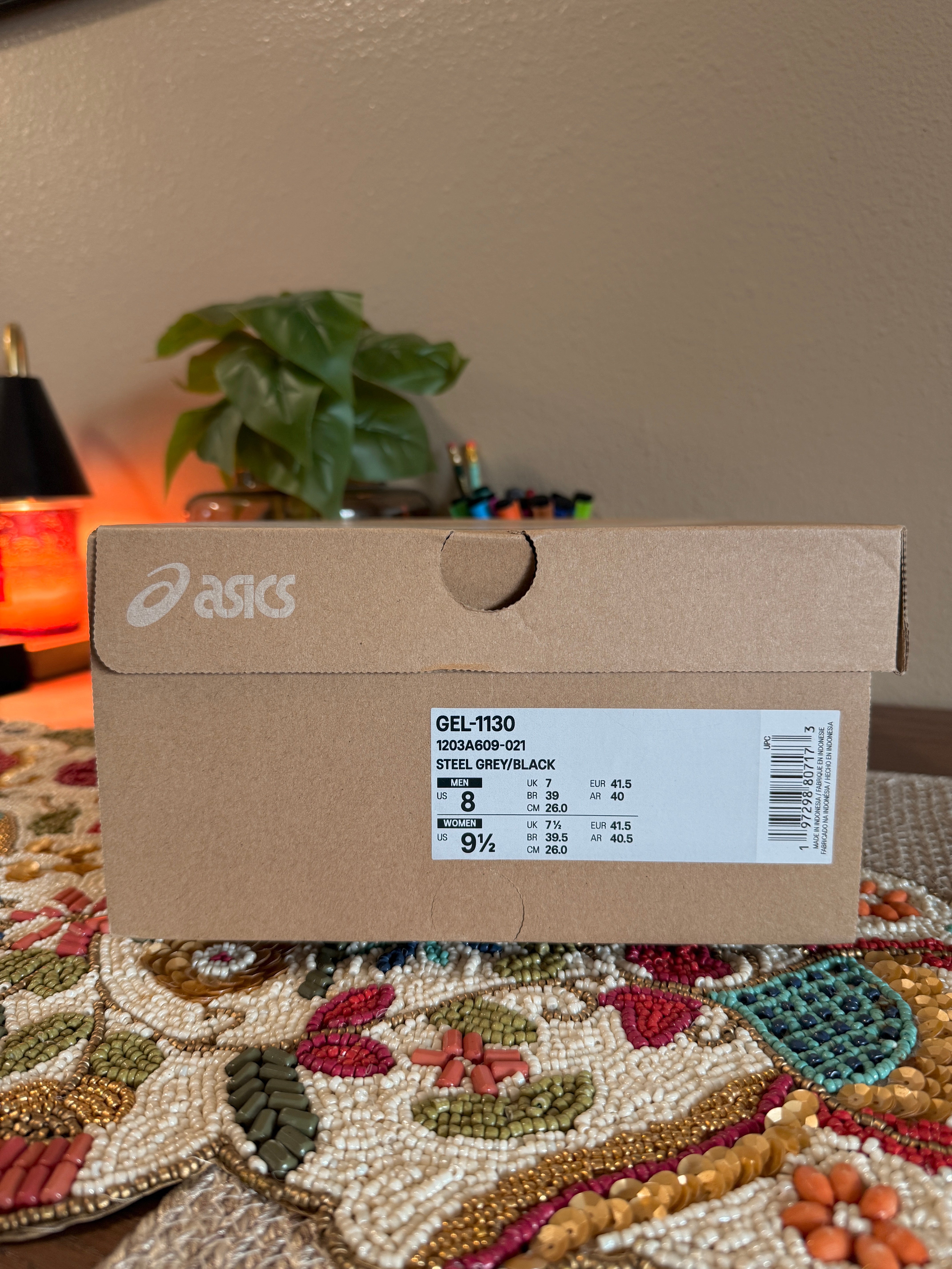 Asics Gel-1130 Steel Grey / Black Size 8
