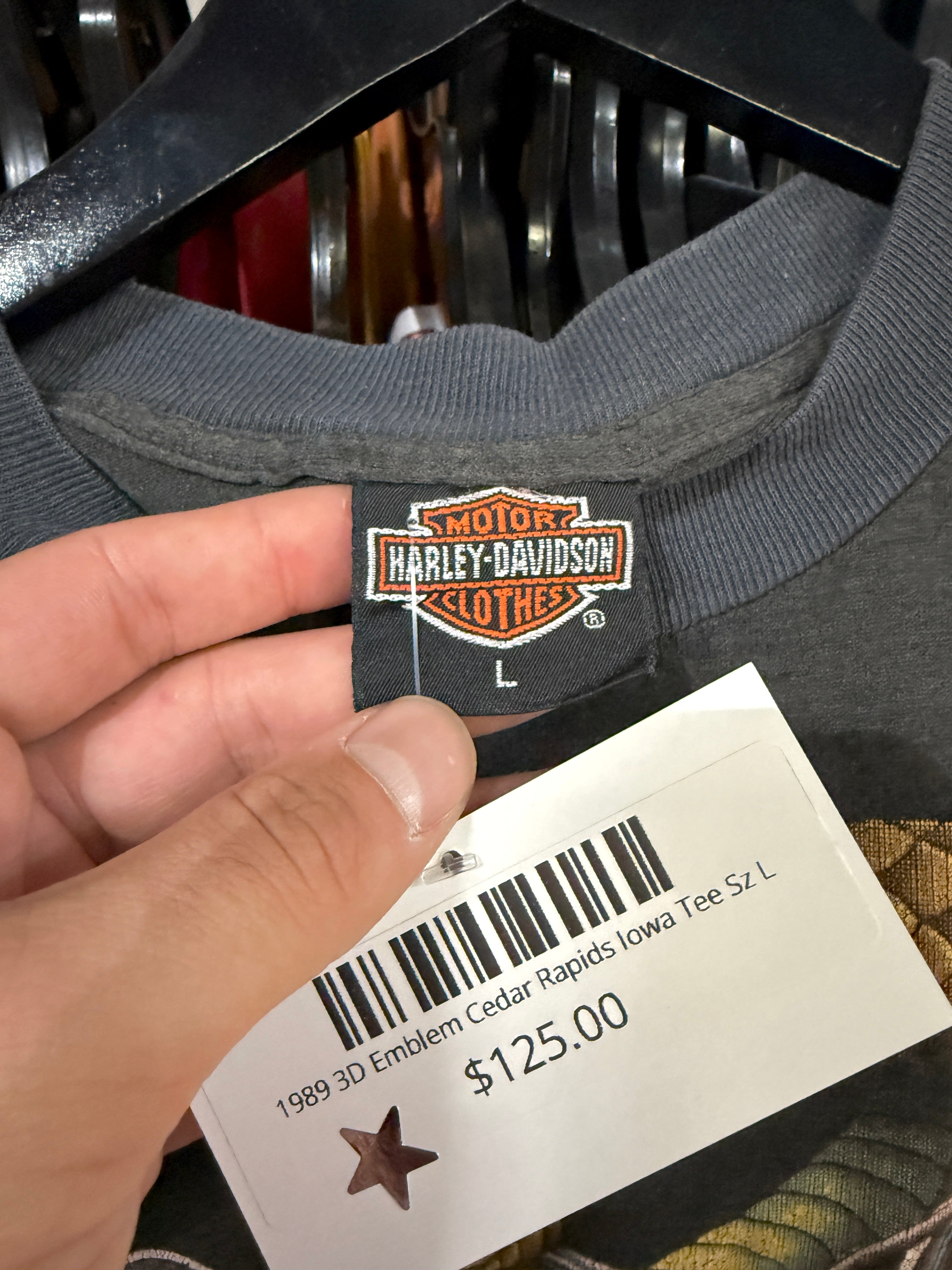 1989 3D Emblem Cedar Rapids Iowa Tee Sz L