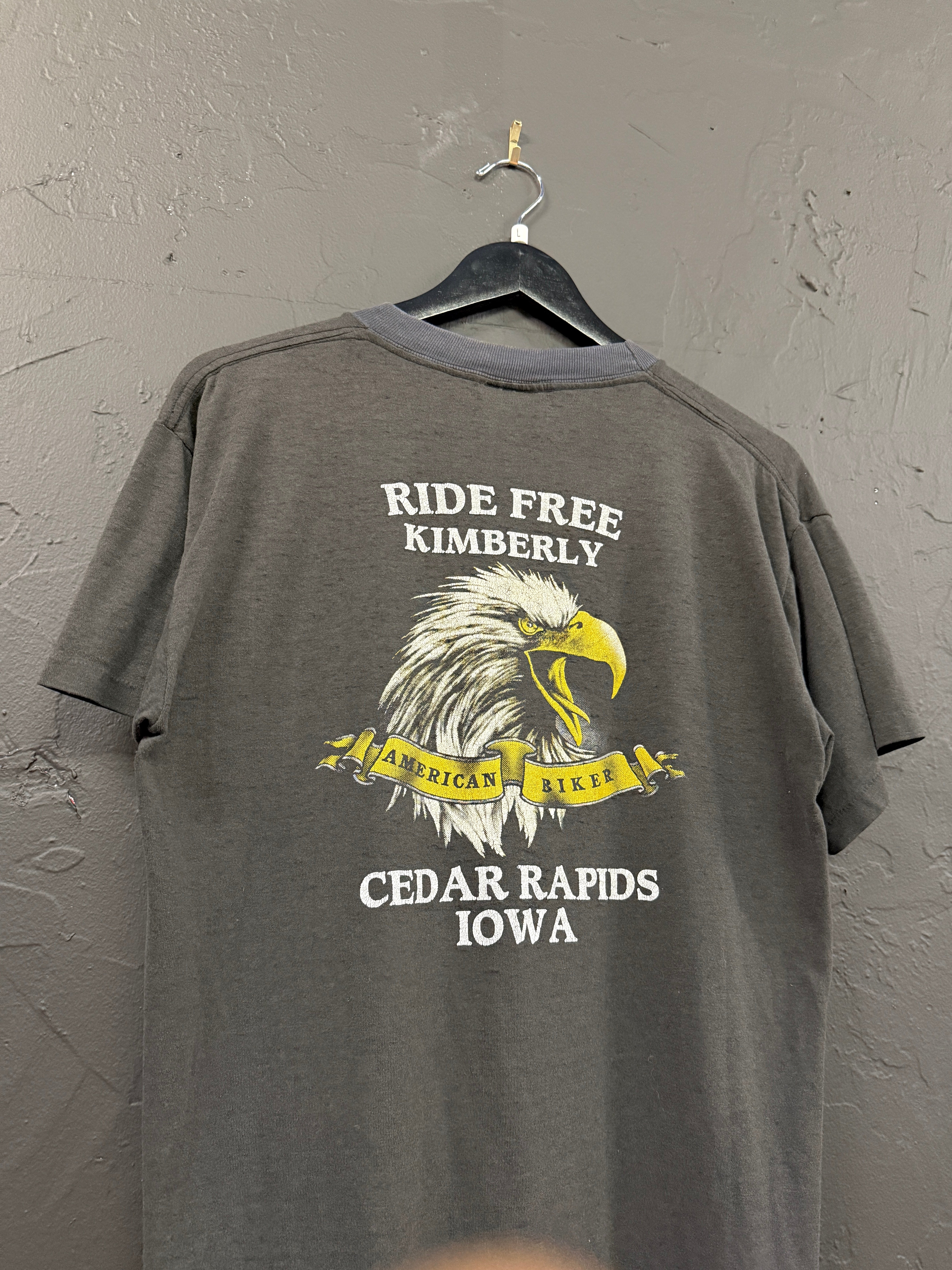 1989 3D Emblem Cedar Rapids Iowa Tee Sz L