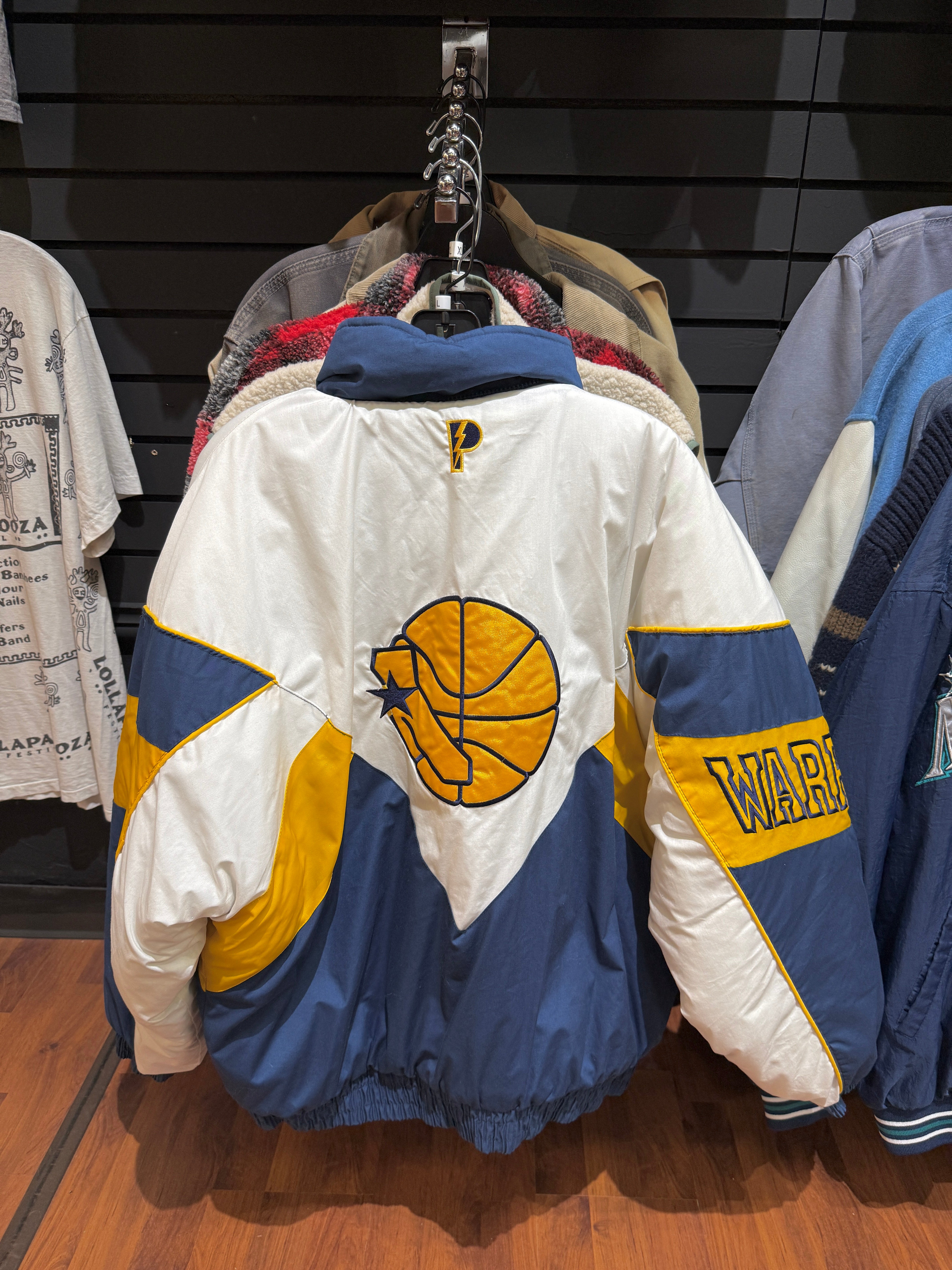 90s Pro Player Golden State Warriors Puffer Sz L