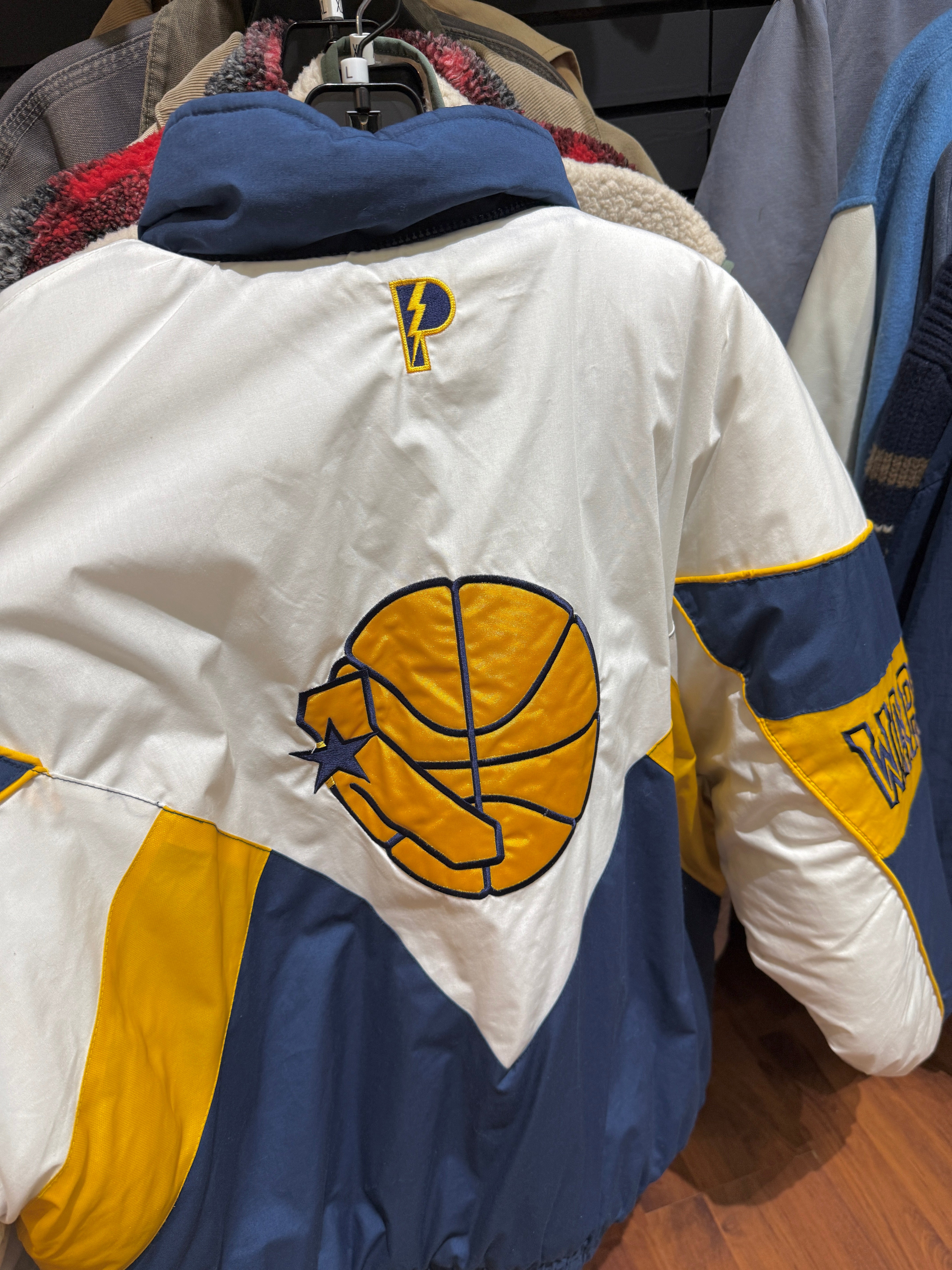 90s Pro Player Golden State Warriors Puffer Sz L